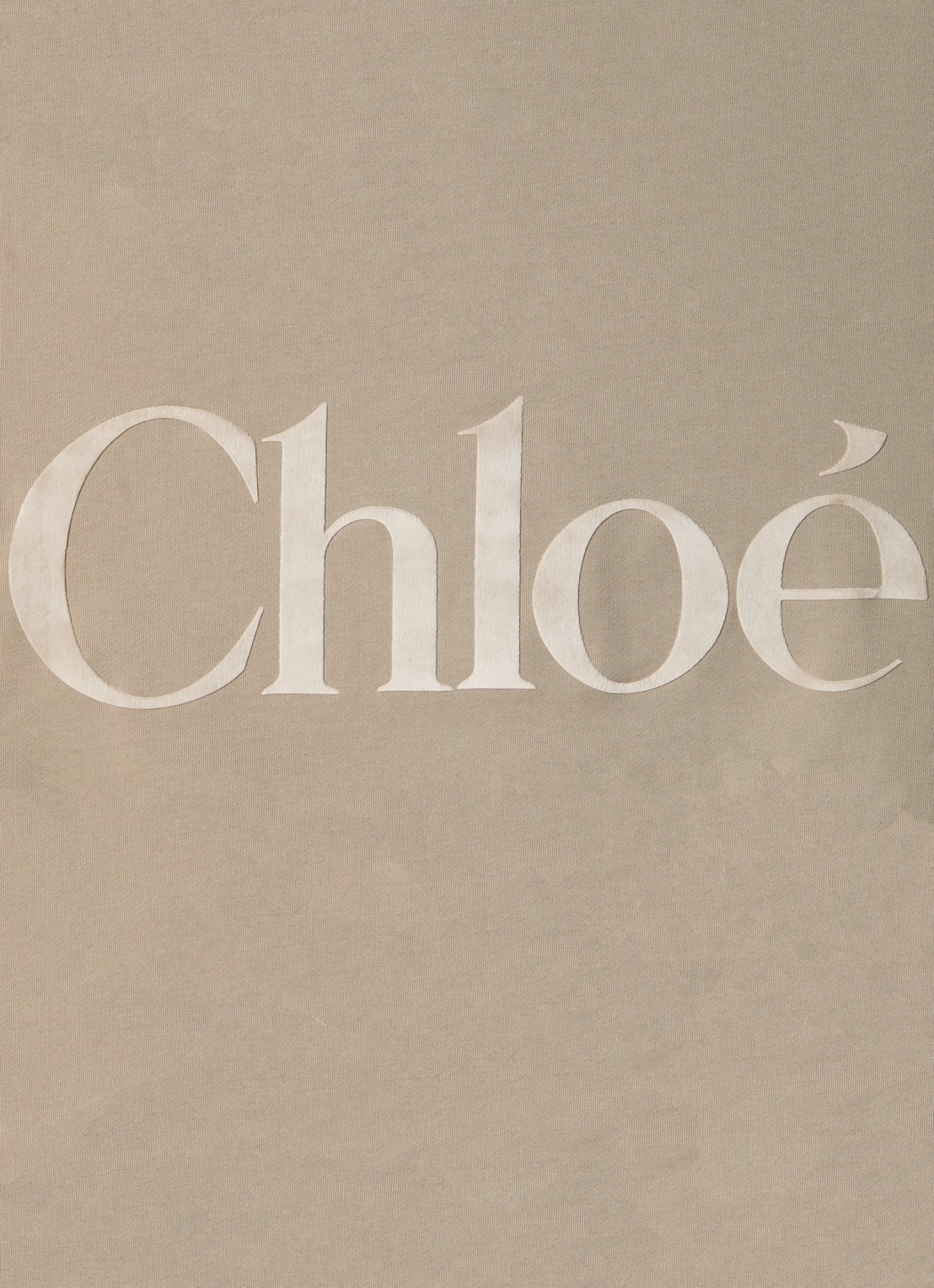 Chloé Sweater met flock logoprint - detail 2 zand