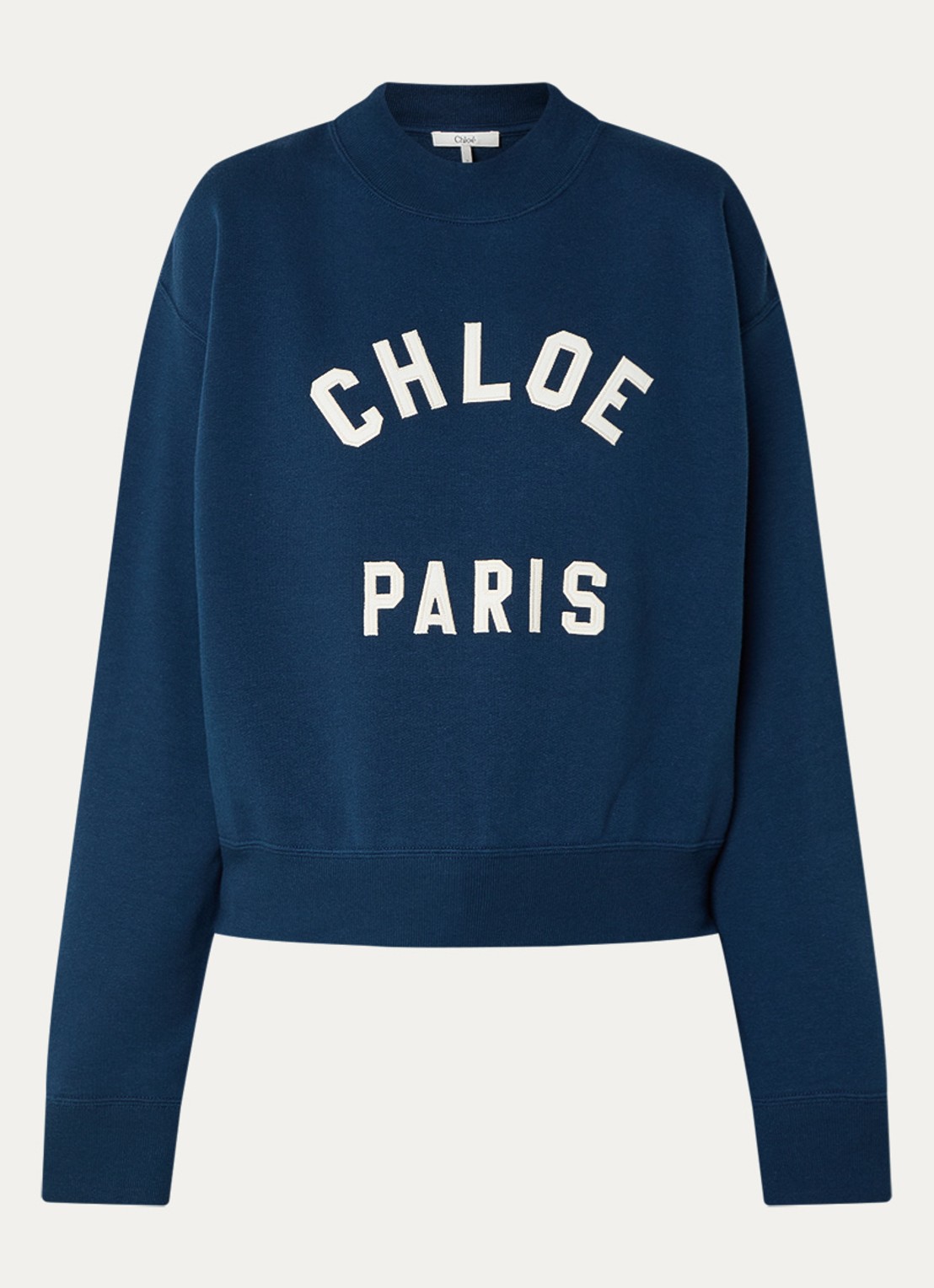 Chloé Sweater met logoprint - voorkant 6 donkerblauw
