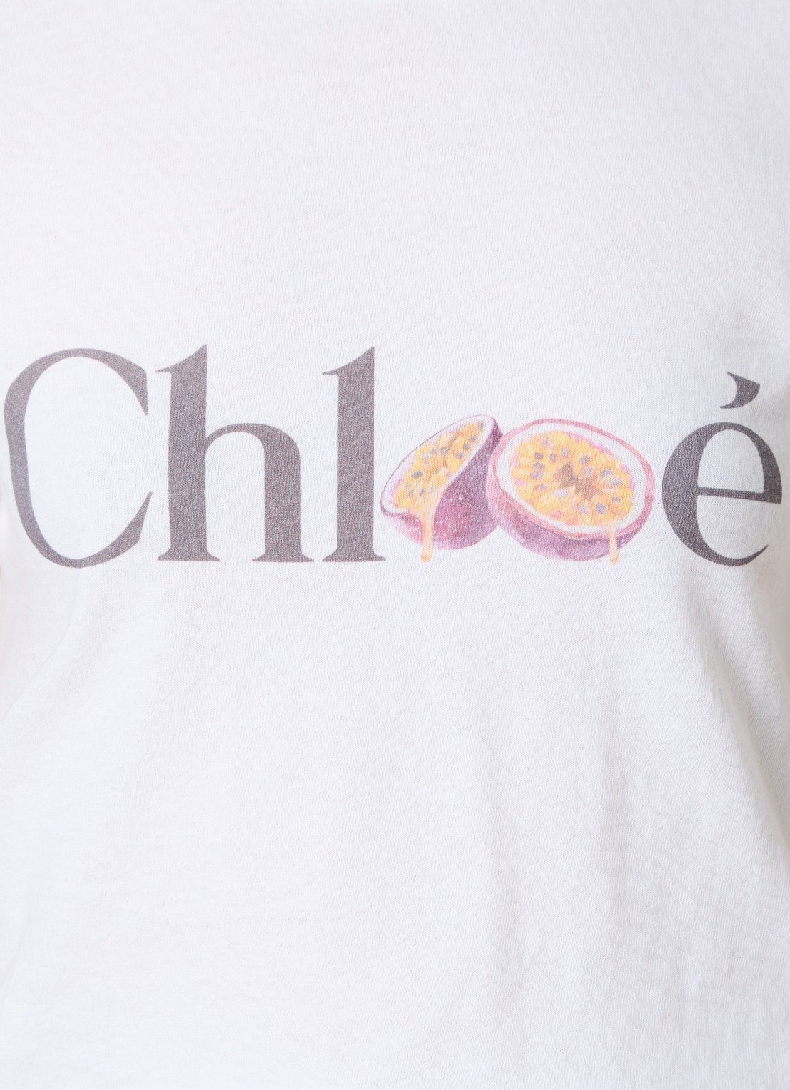 Chloé T-shirt met logoprint - detail 4 wit