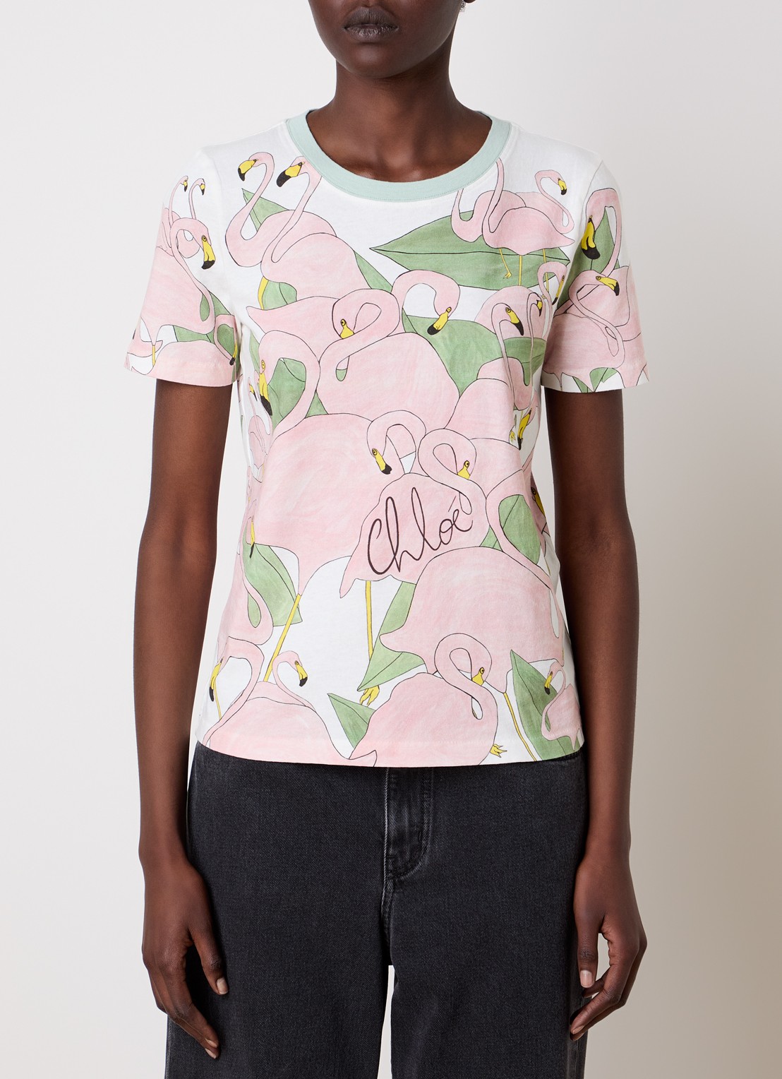 Chloé T-shirt met print - detail 2 roze