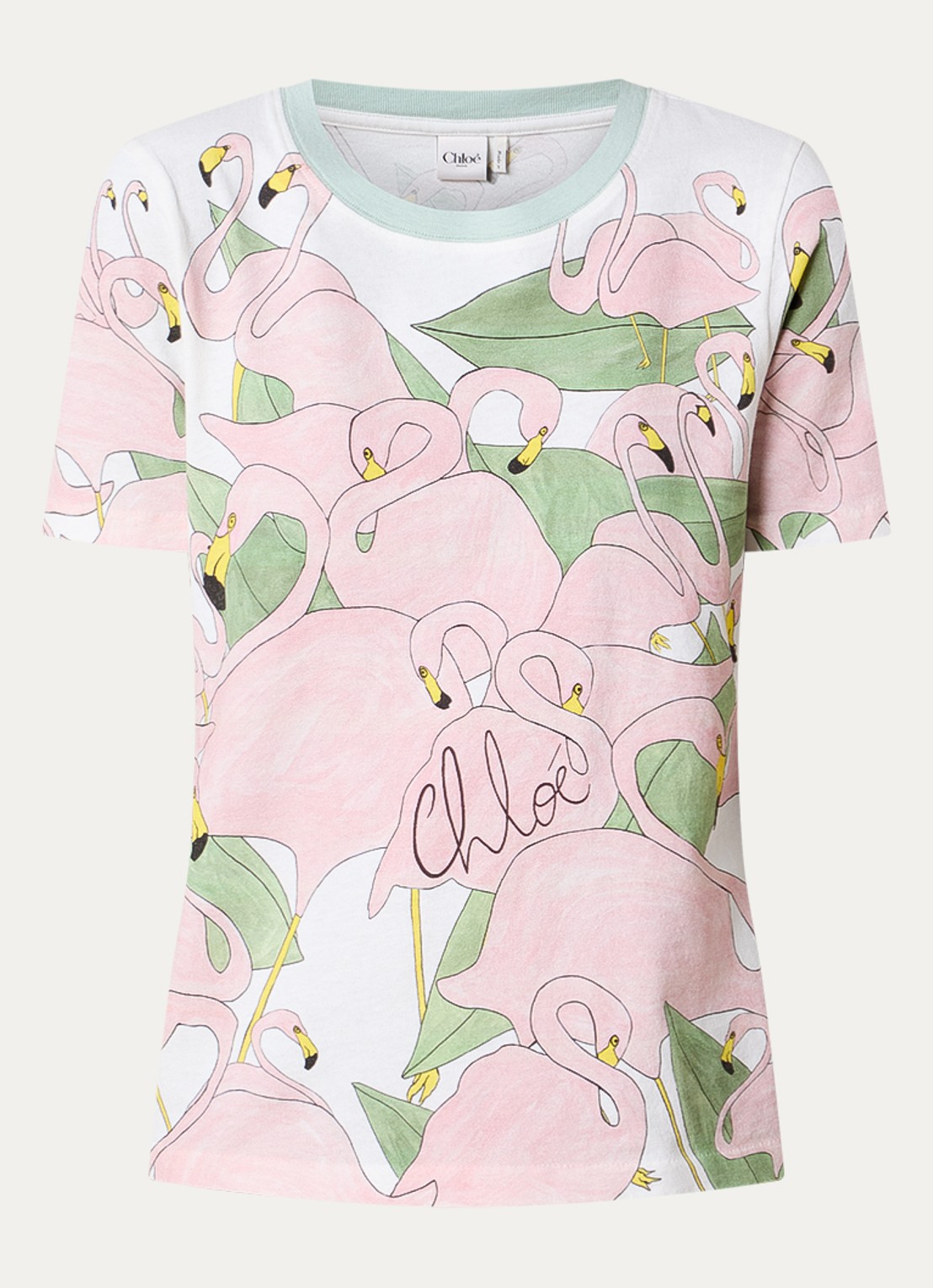 Chloé T-shirt met print - voorkant 4 roze
