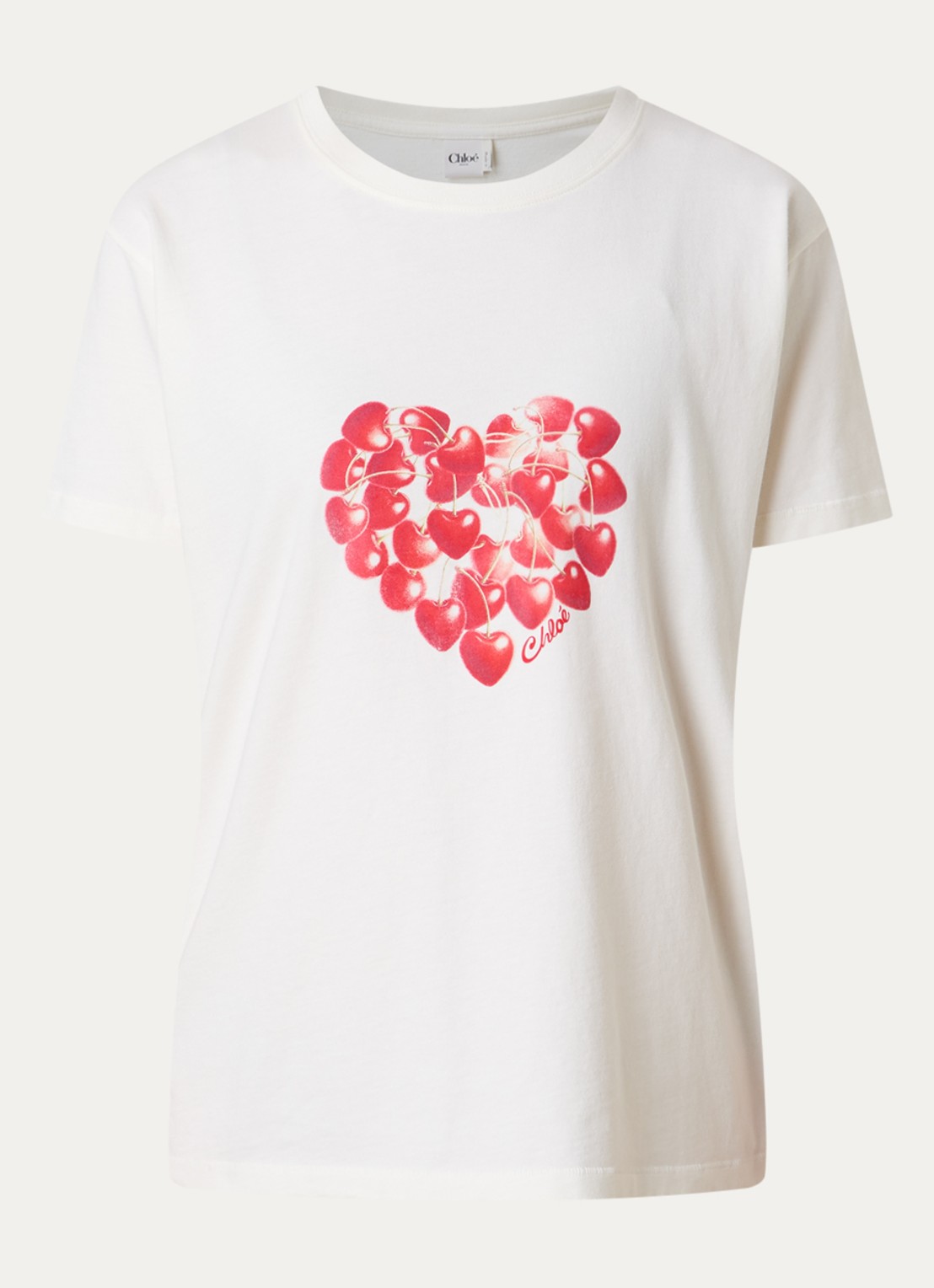 Chloé T-shirt met print - voorkant gebroken wit