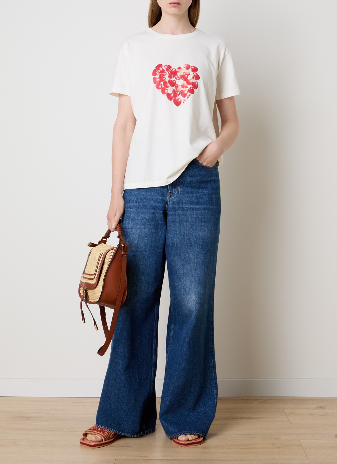 Chloé T-shirt met print - voorkant 2 gebroken wit