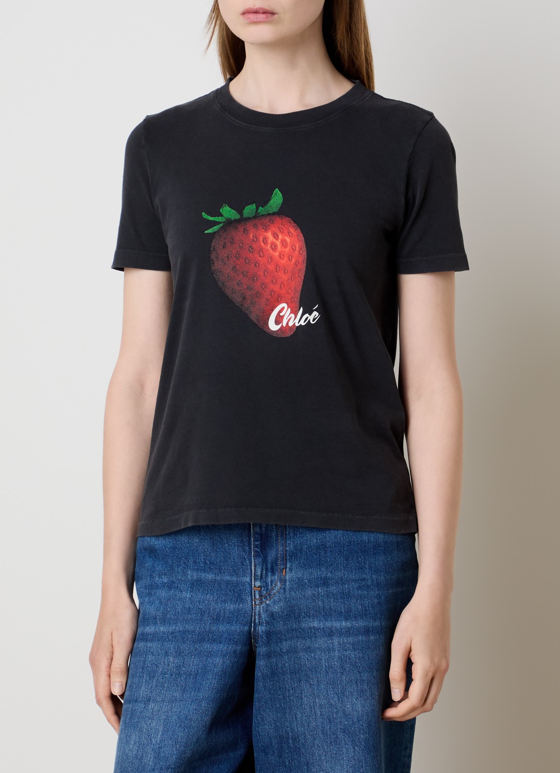 Chloé T-shirt met print - detail 3 antraciet