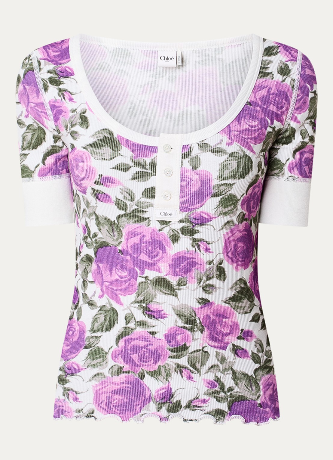 Chloé Top met bloemenprint - voorkant 4 paars