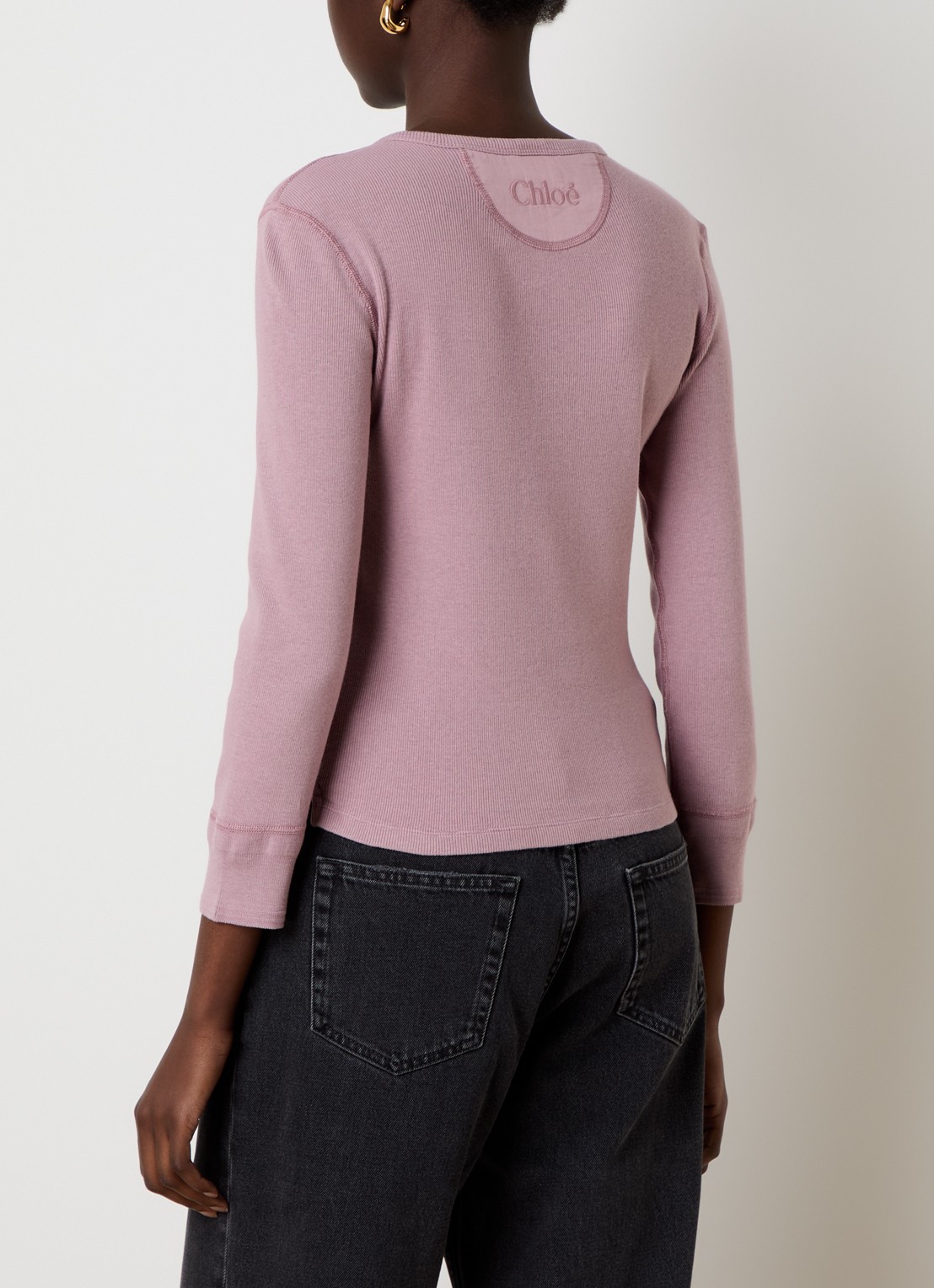 Chloé Top met ribstructuur - achterkant 3 oudroze