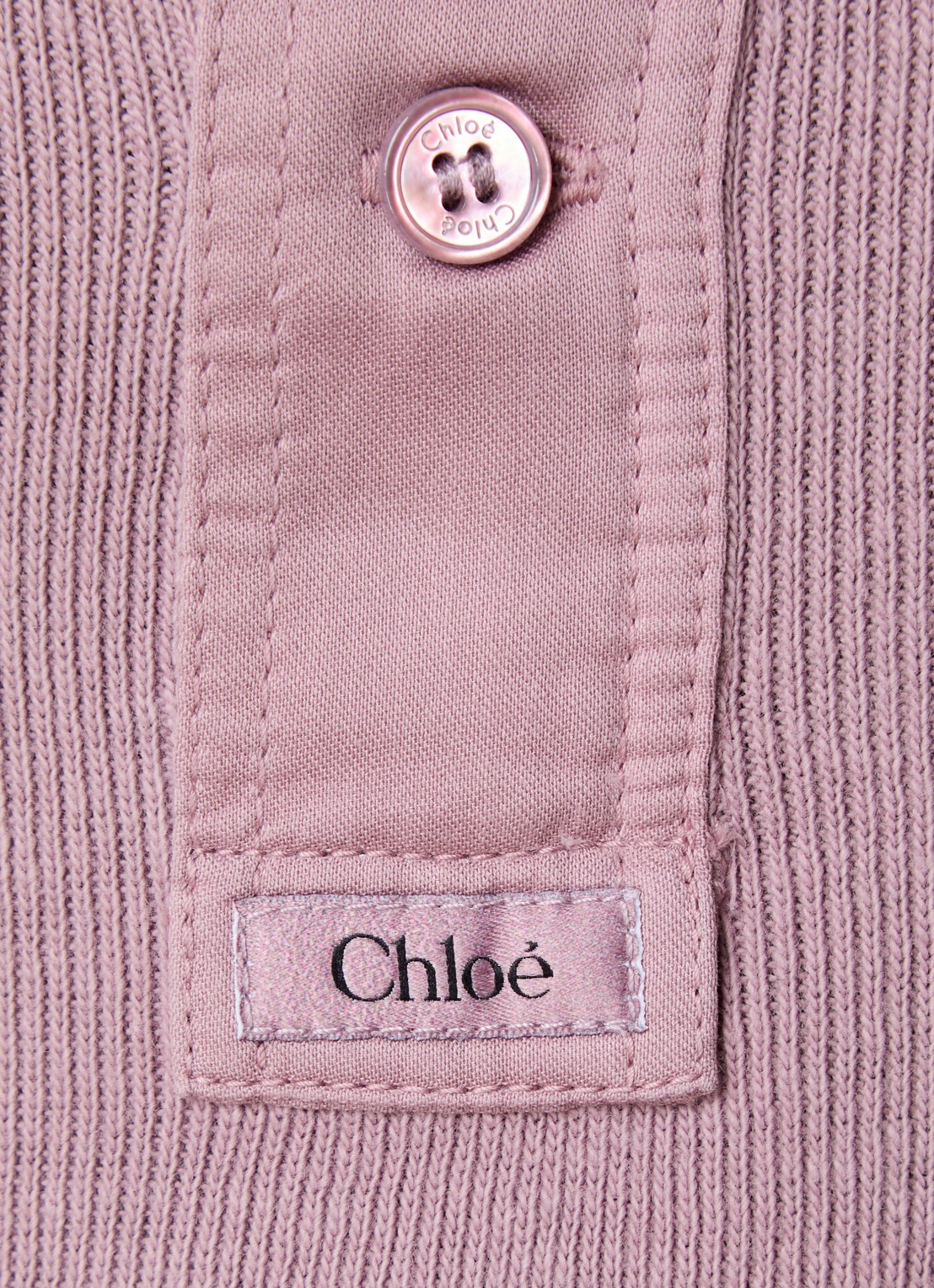 Chloé Top met ribstructuur - detail 5 oudroze