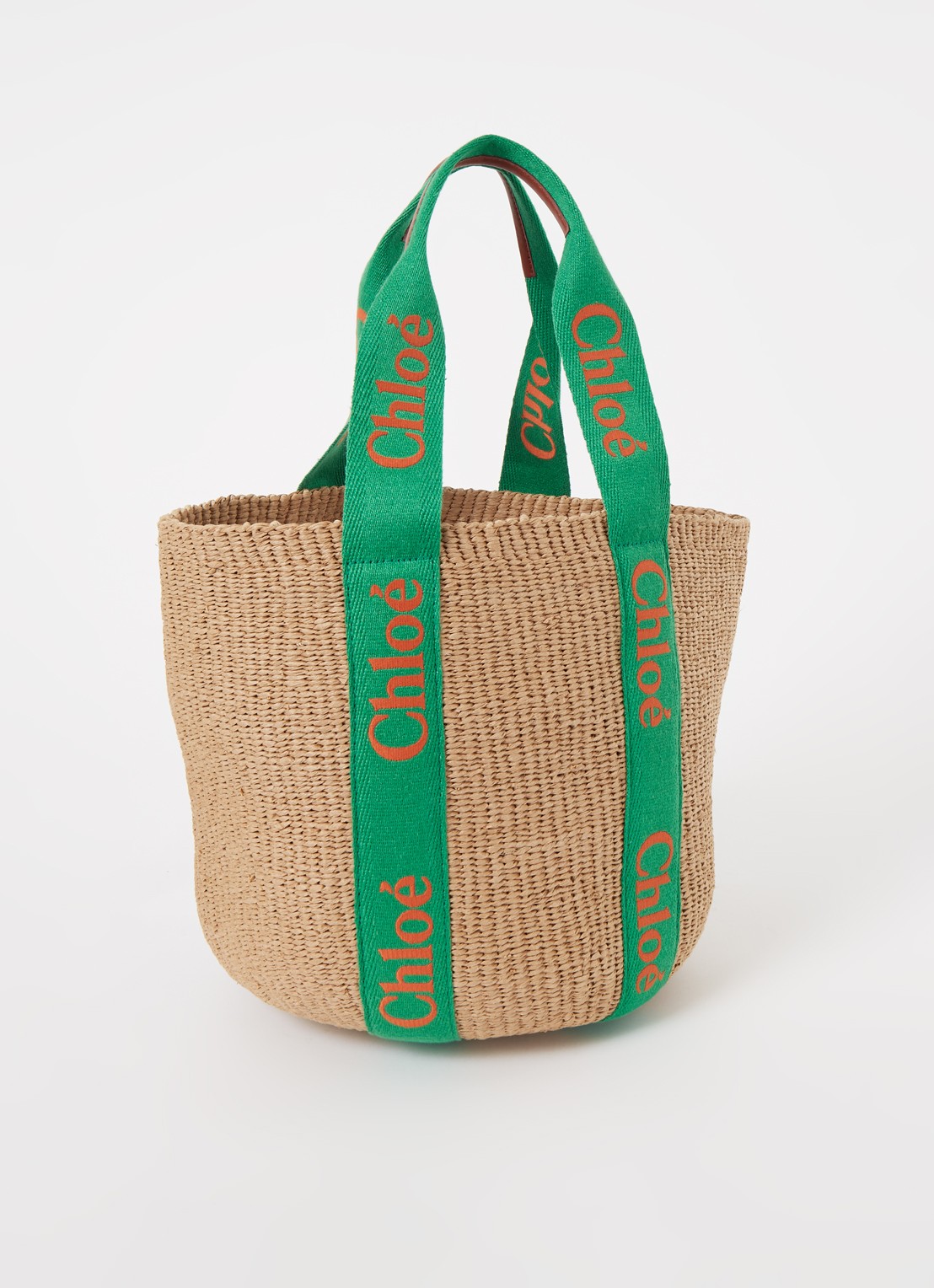 Chloé Woody shopper met logo - achterkant 6 beige