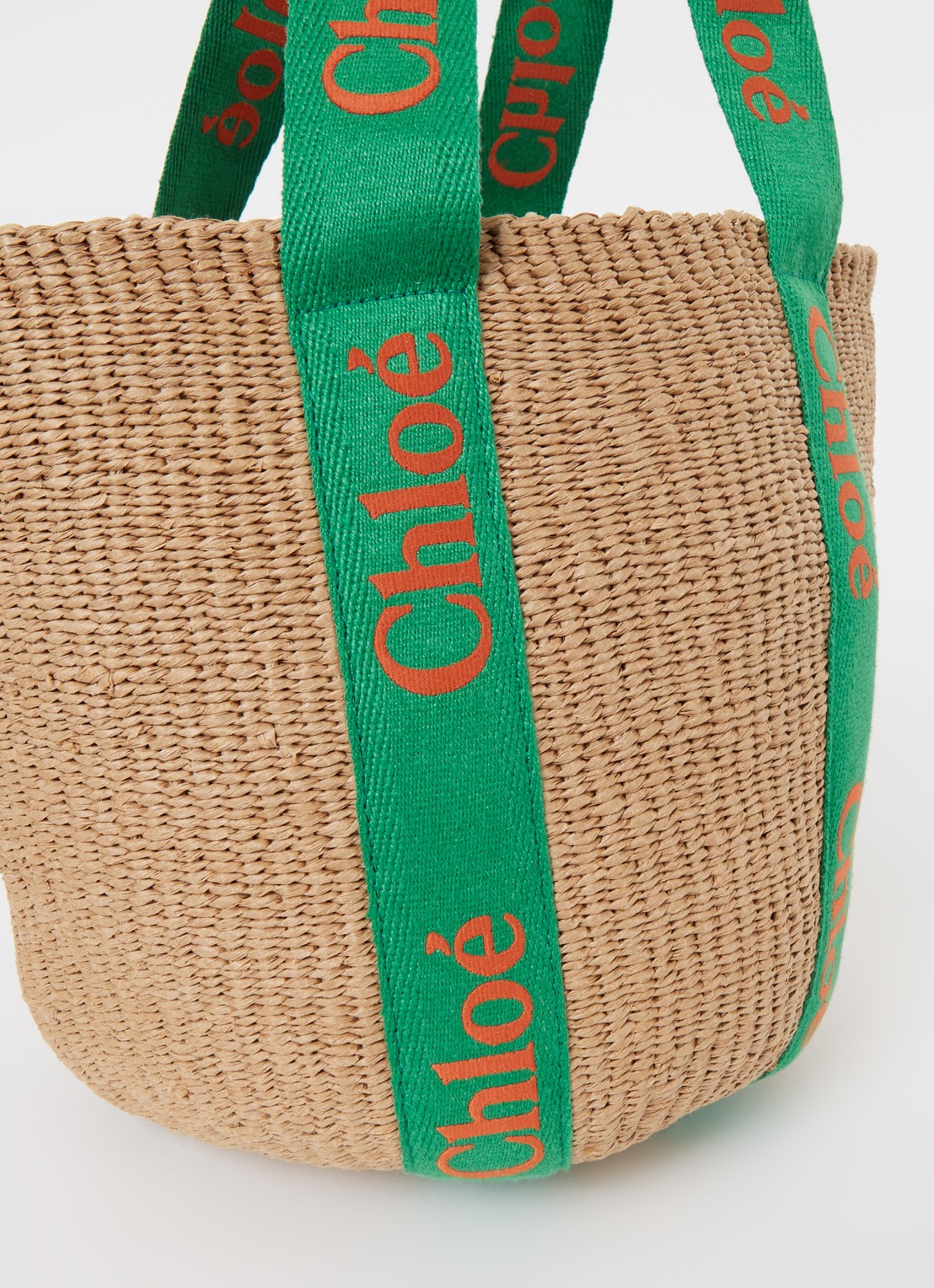 Chloé Woody shopper met logo - detail 3 beige