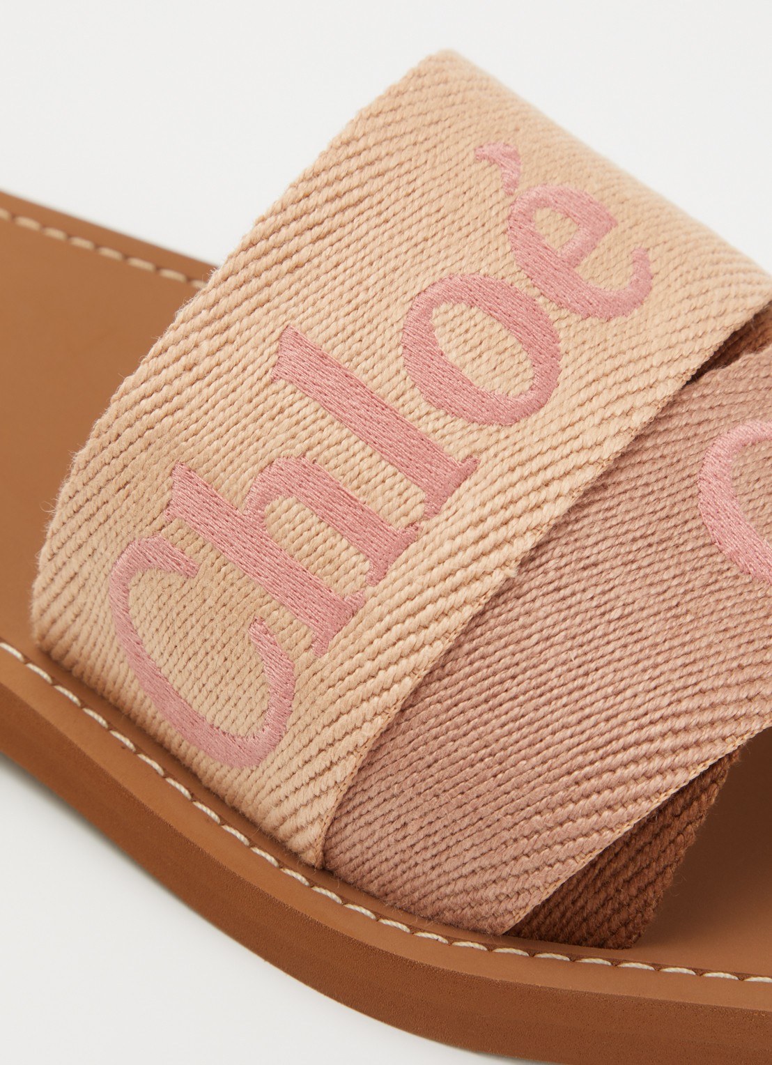 Chloé Woody slipper met logo - detail 4 camel