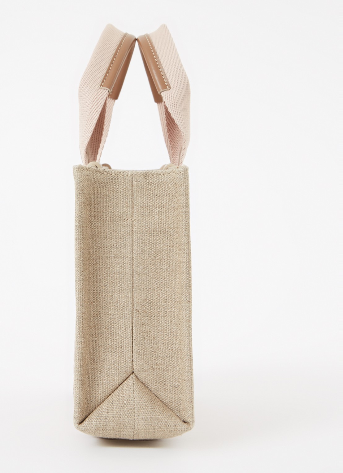 Chloé Woody Small handtas met kalfsleren details - detail 2 beige