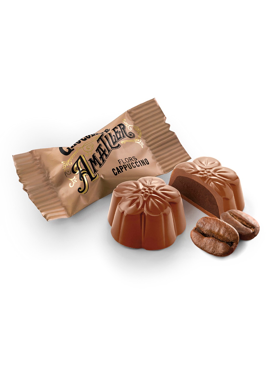Chocolate Amatller Chocolade met fruit- of koffievulling in giftbox 24 stuks - achterkant 4 undefined