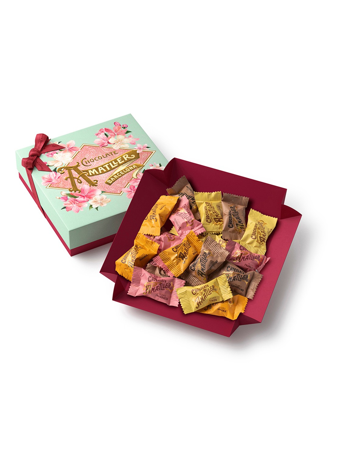 Chocolate Amatller Chocolade met fruit- of koffievulling in giftbox 24 stuks - voorkant 3 undefined