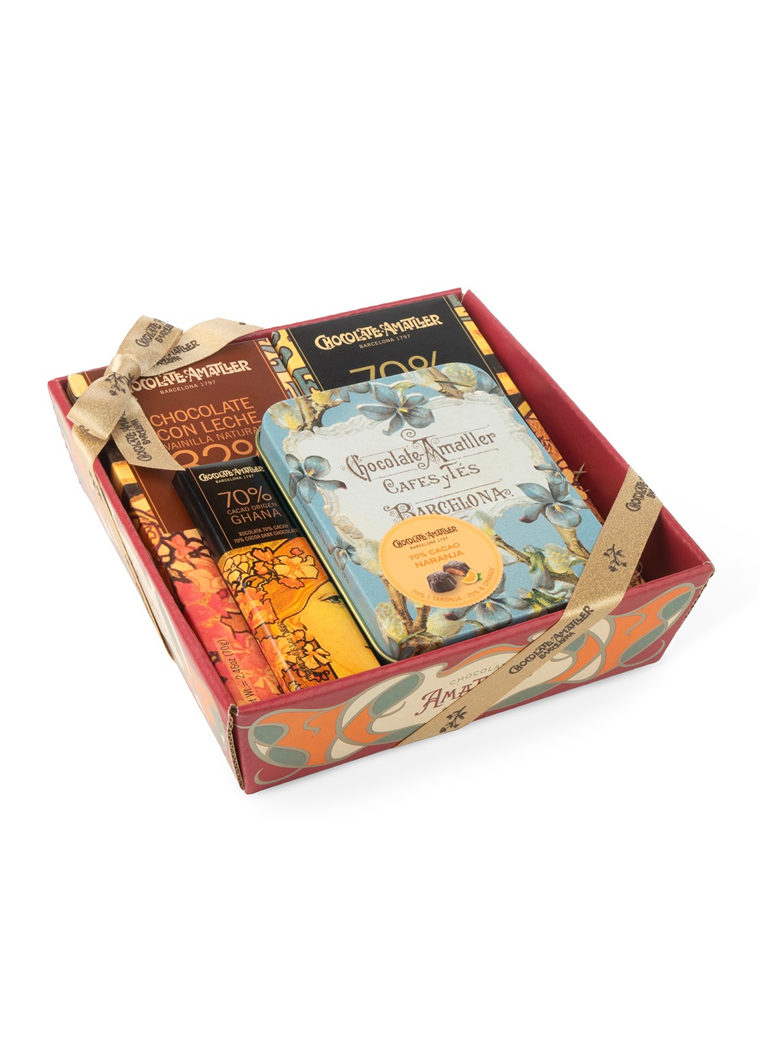 Chocolate Amatller Chocoladerepen in giftbox 230 gram - voorkant undefined