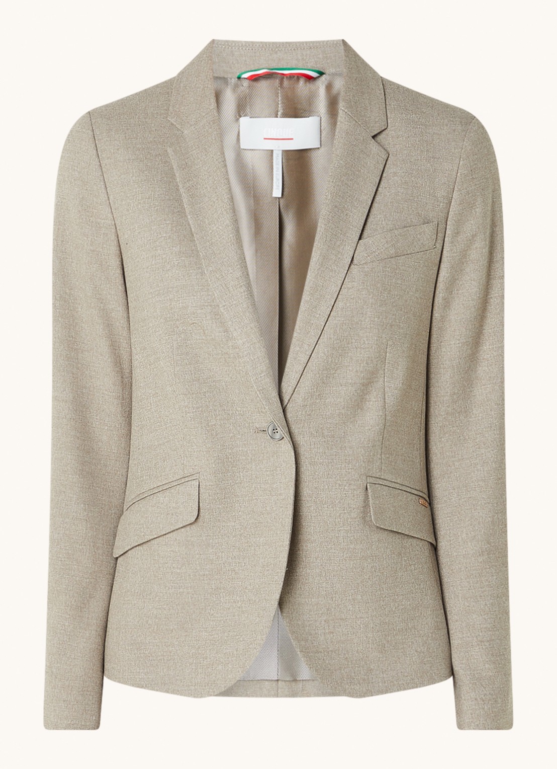 Cinque Ciboomi blazer met klepzakken  - voorkant 2 donkerbeige