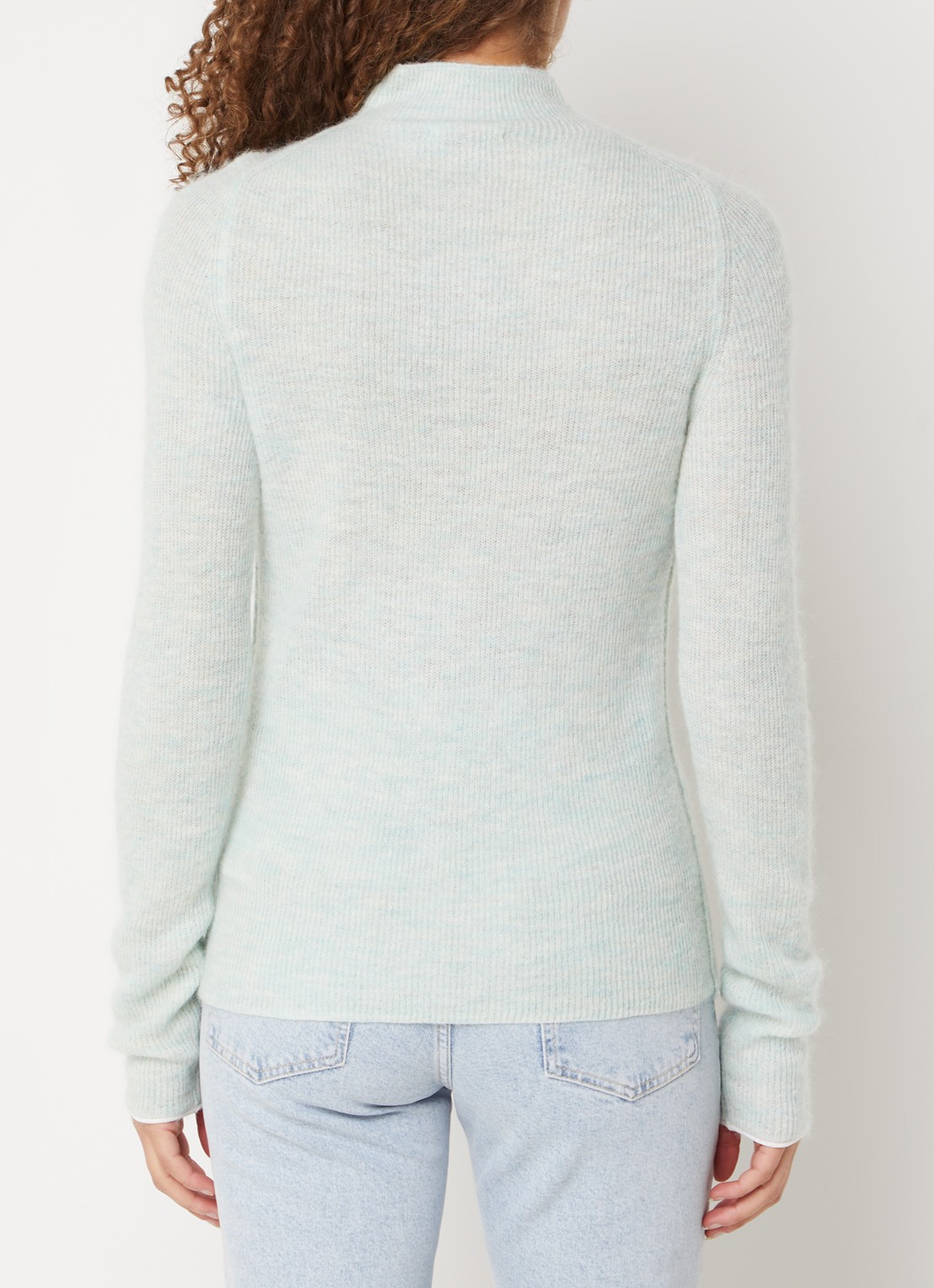 Cinque Cicludy fijngebreide pullover in alpaca wolblend - achterkant 2 mint