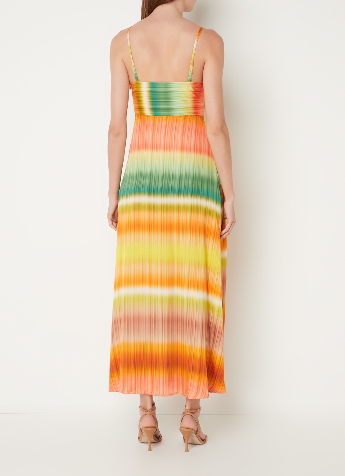 CINQUE Cidesano maxi jurk met dip-dye dessin - achterkant orange