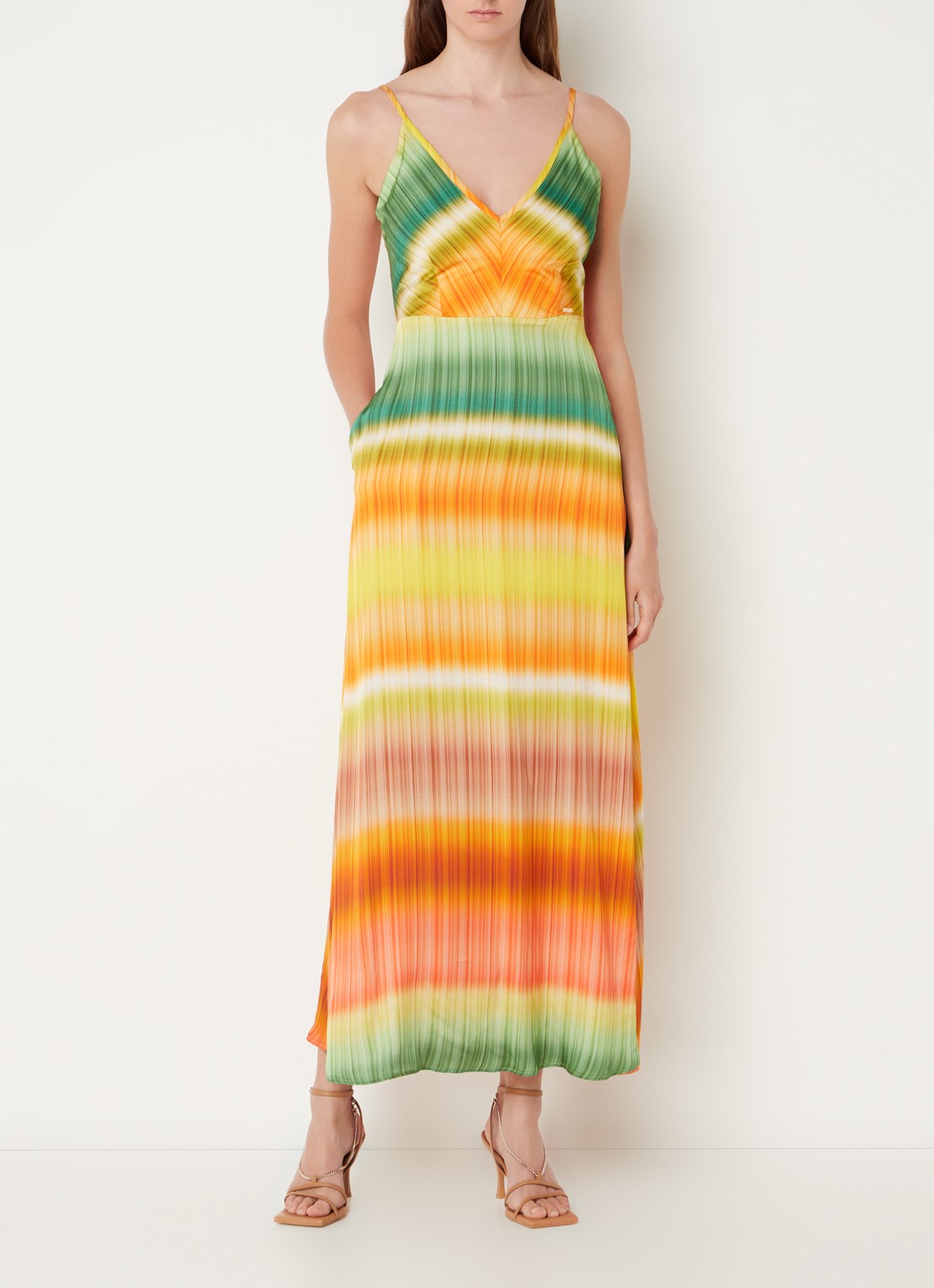 CINQUE Cidesano maxi jurk met dip-dye dessin - detail 2 orange
