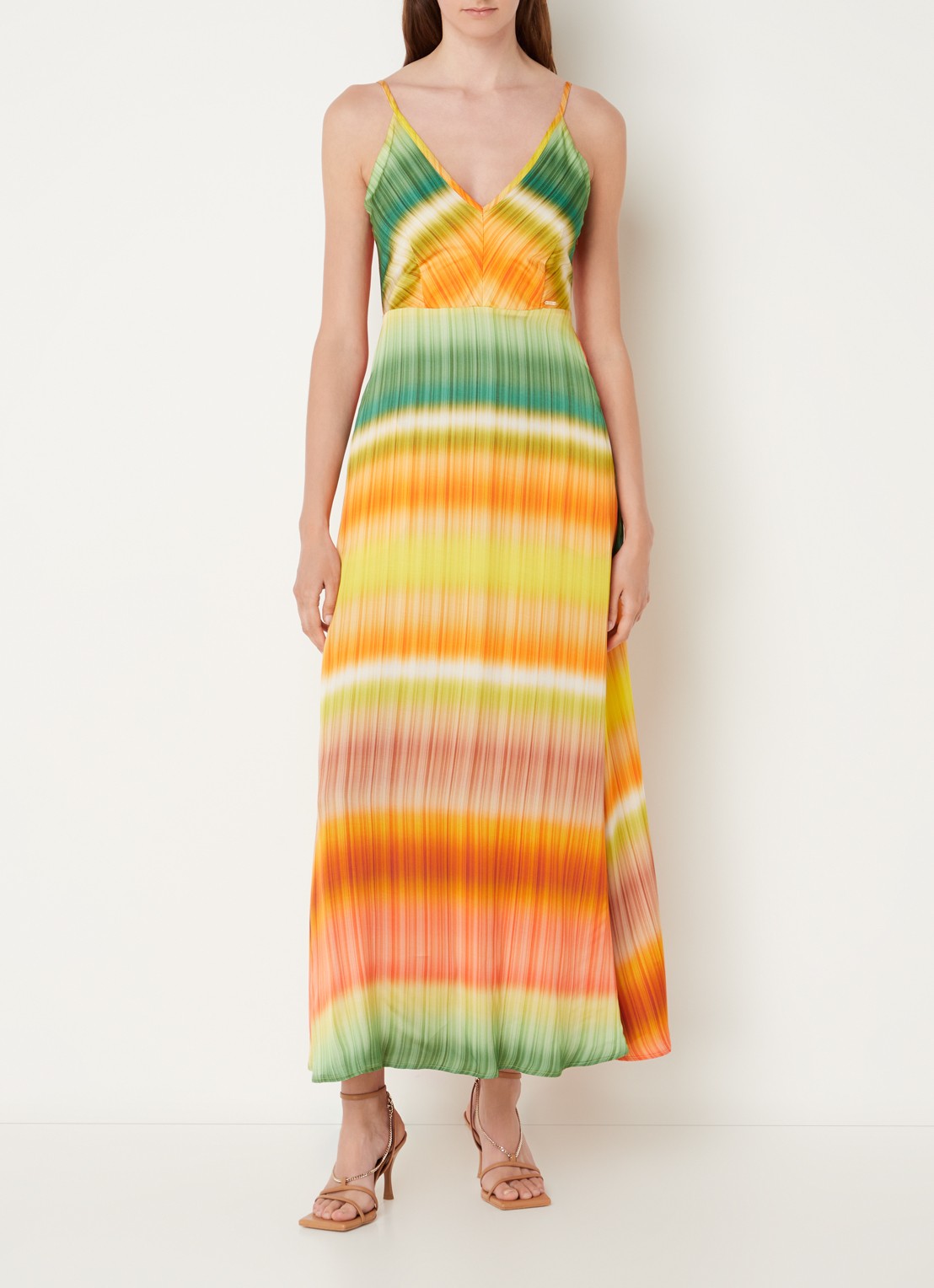 CINQUE Cidesano maxi jurk met dip-dye dessin - voorkant 4 orange