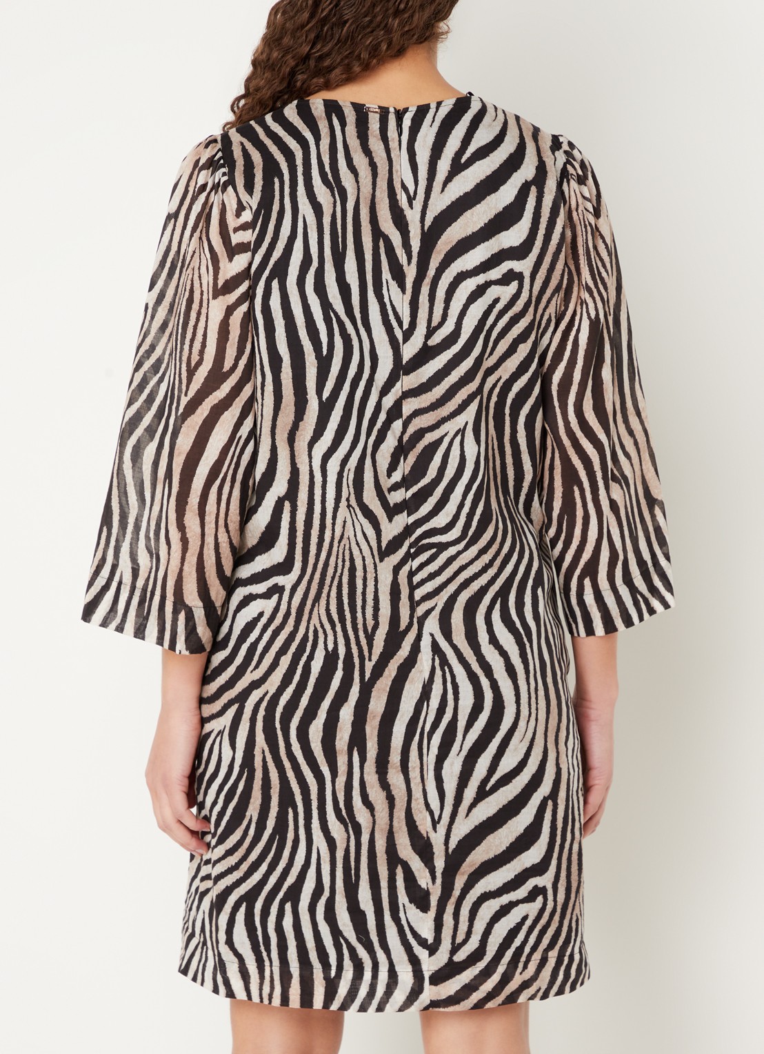CINQUE Ciethno tuniekjurk met zebraprint - achterkant 3 zwart