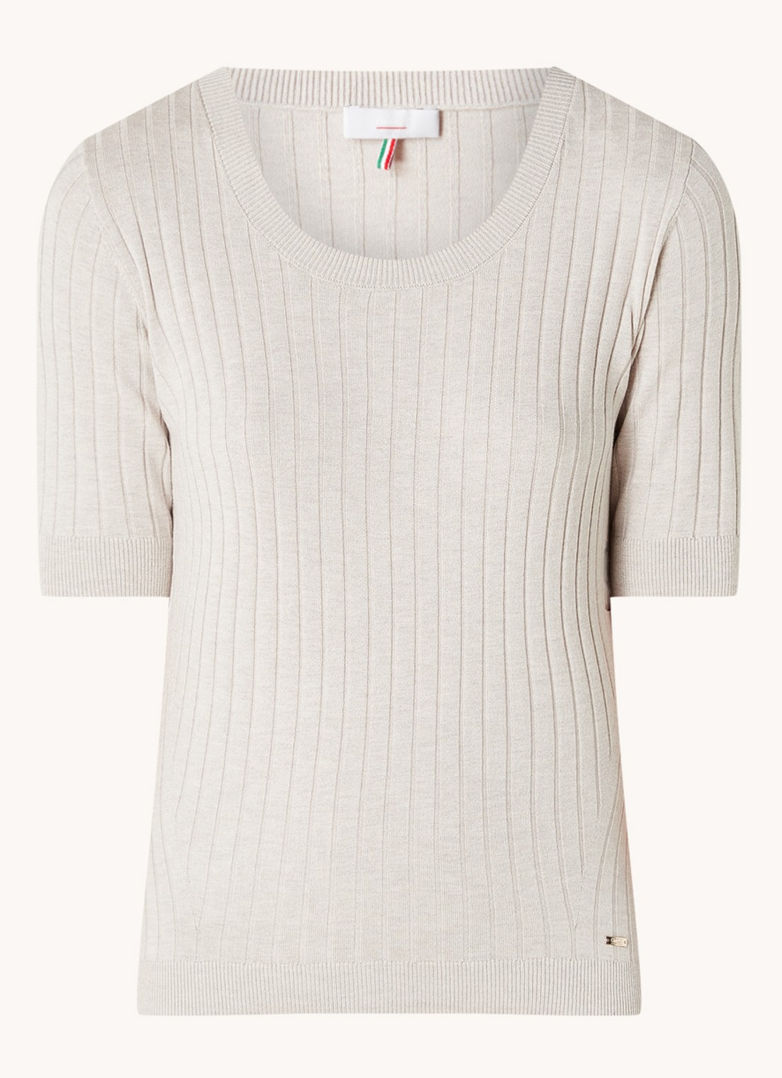 CINQUE Cigiulia top met ribstructuur - voorkant 2 creme