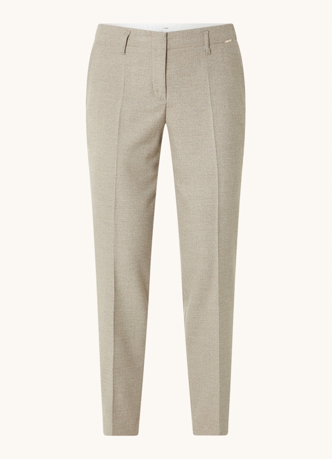 Cinque Cihamelin mid waist tapered cropped fit pantalon met steekzakken - voorkant 2 donkerbeige