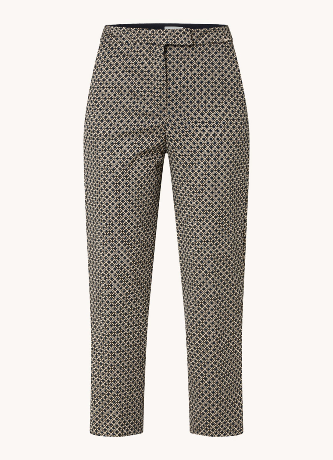 Cinque Cihennes high waist tapered fit pantalon met print  - voorkant 2 donkerbeige