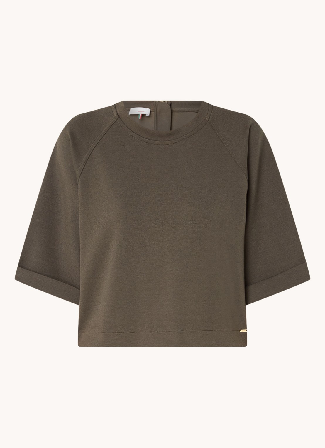 CINQUE Ciine oversized crop top van jersey met ritsdetail - voorkant donkergrijs