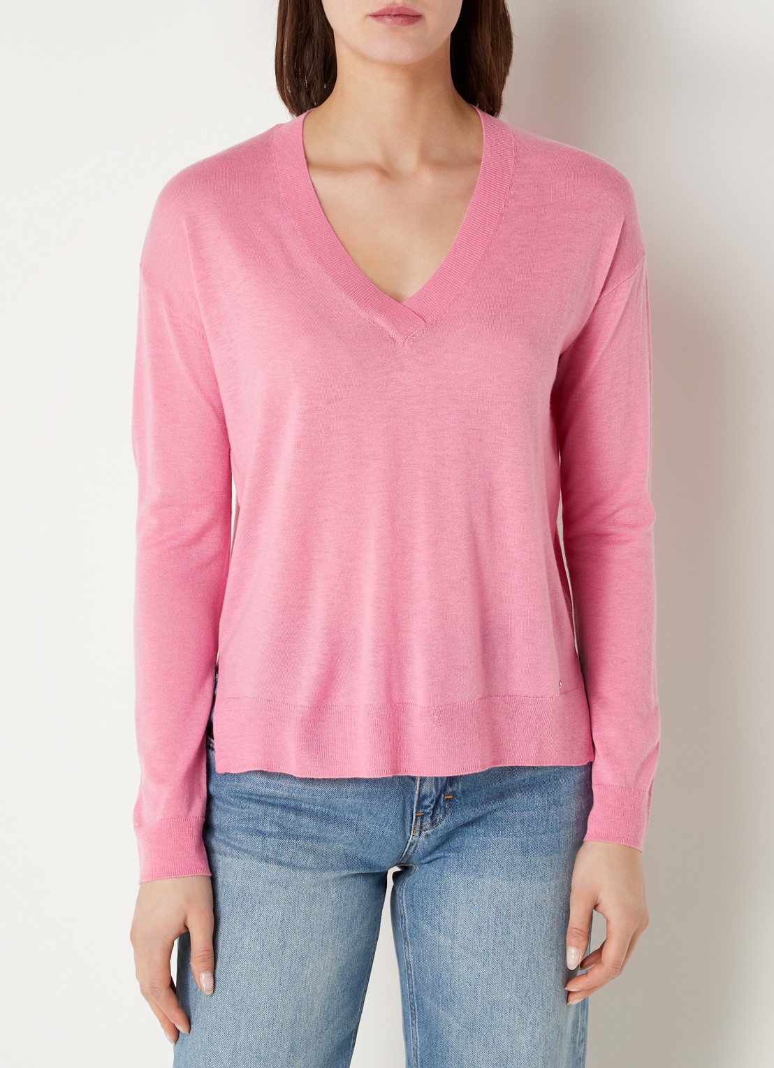 CINQUE Cijill fijngebreide pullover in kasjmierblend met V-hals  - detail 4 roze