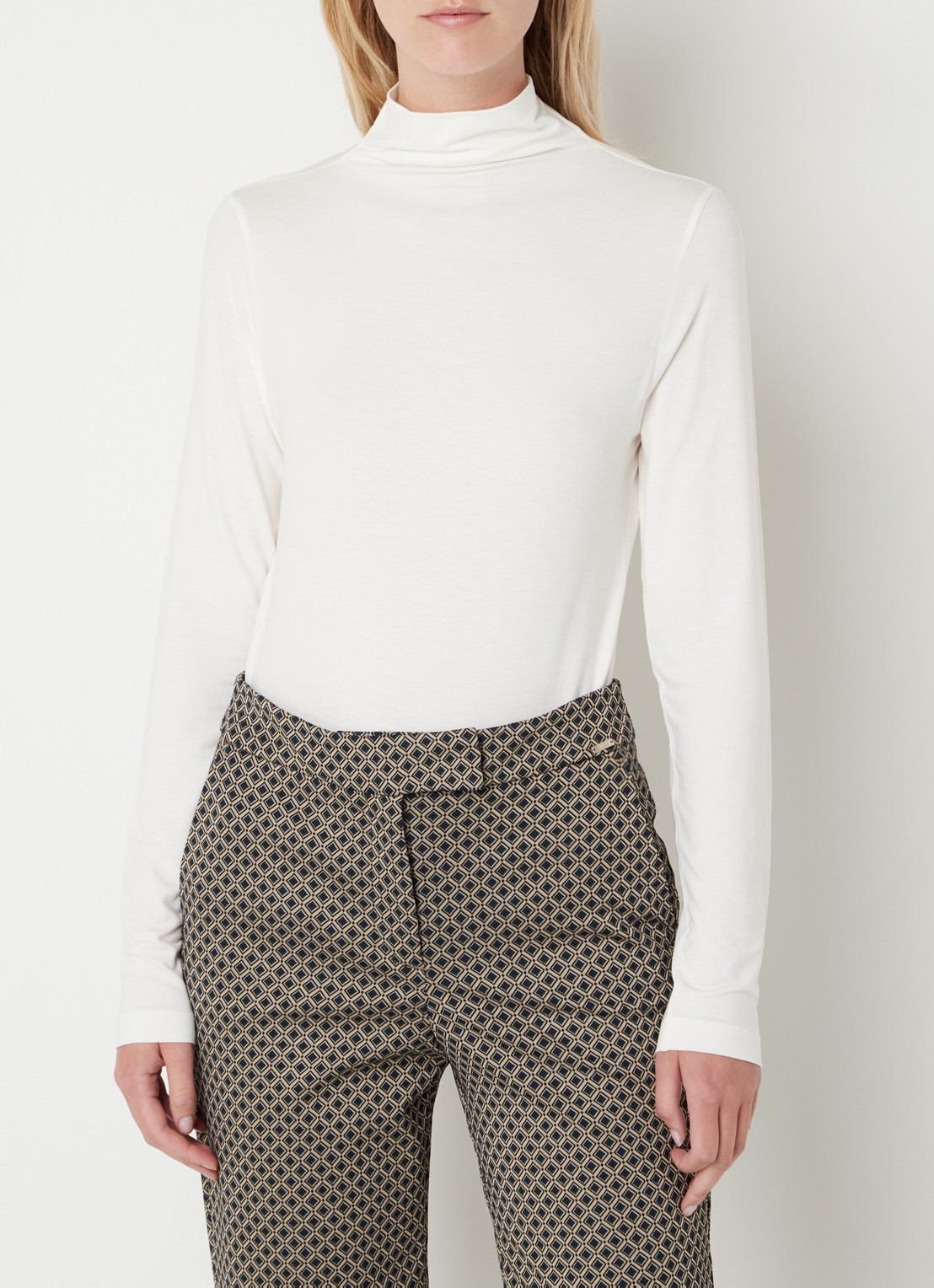 Cinque Cilaren jersey top met col  - detail 4 creme