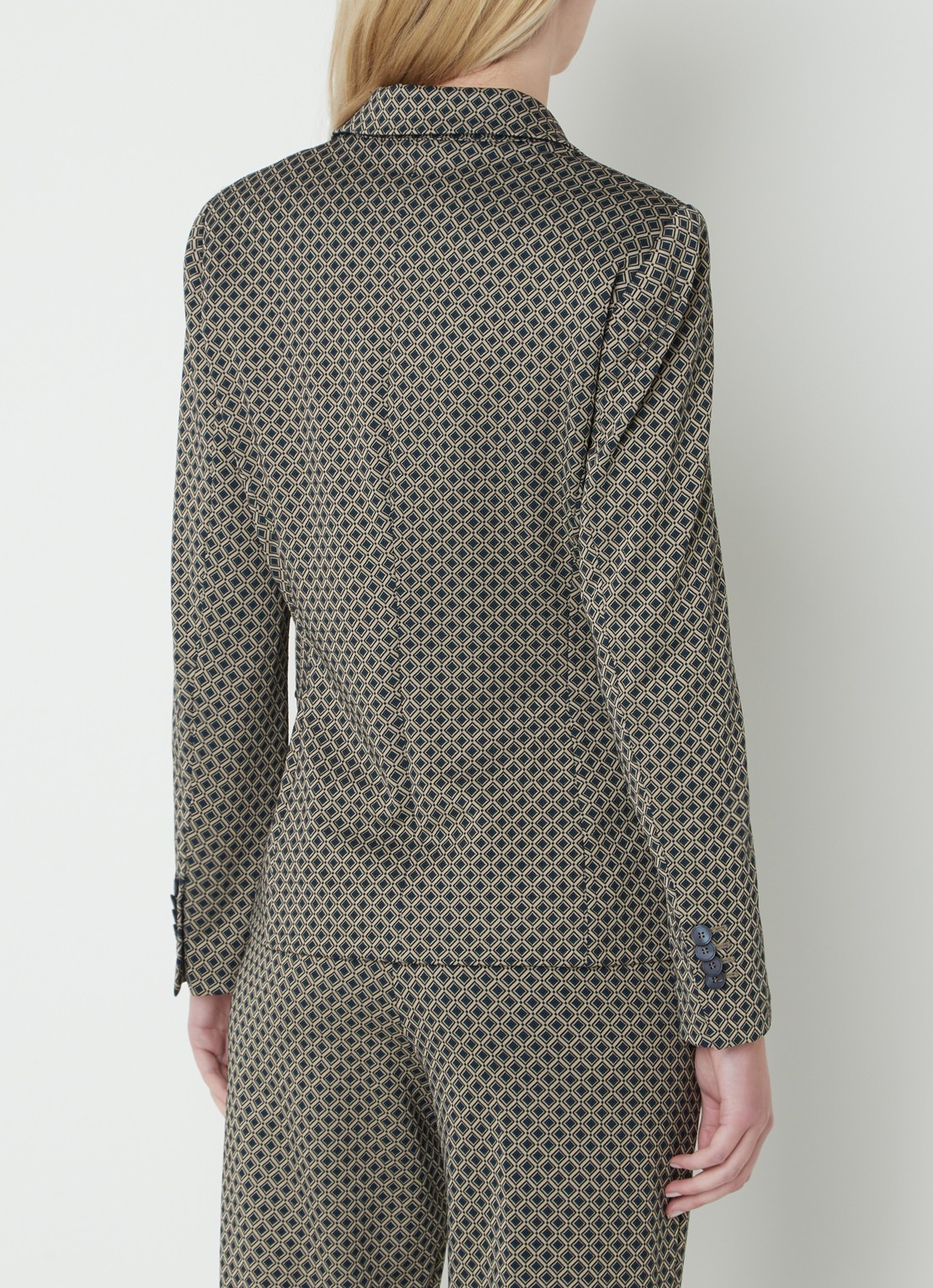 Cinque Cilarni blazer met print en schoudervulling - achterkant 3 donkerbeige