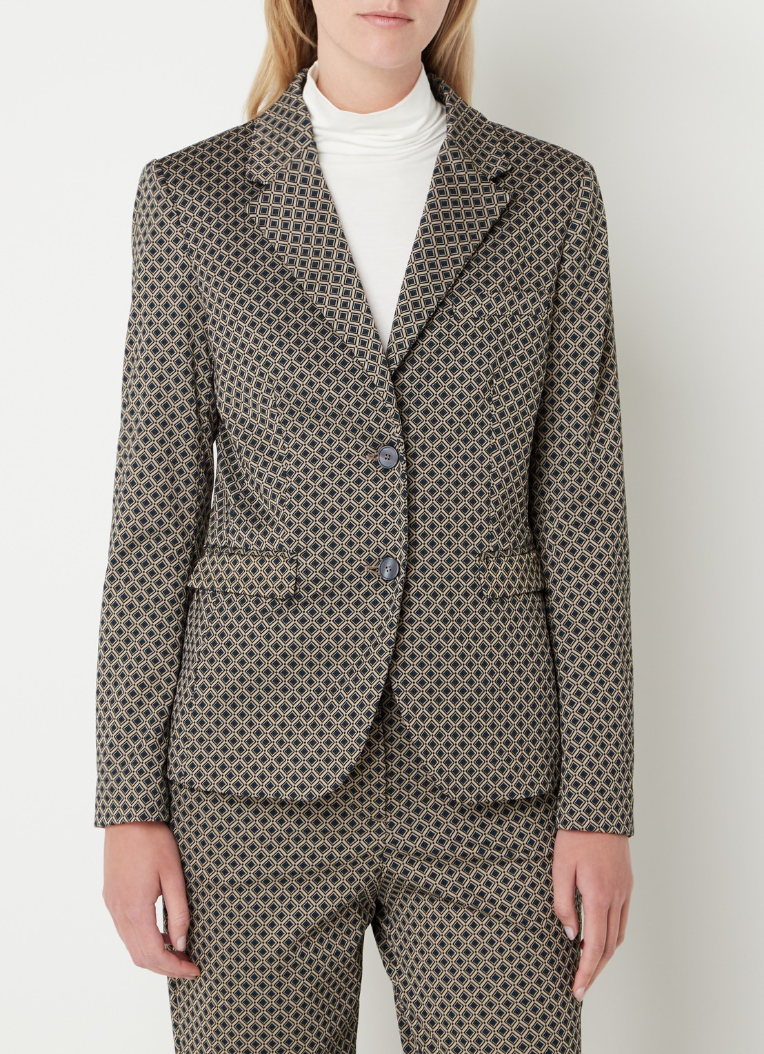 Cinque Cilarni blazer met print en schoudervulling - detail donkerbeige