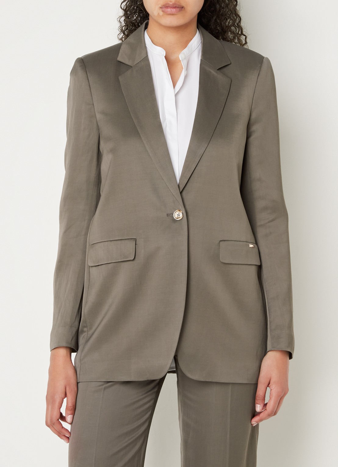 CINQUE Cilecco blazer in linnenblend met klepzakken - detail 2 donkergrijs