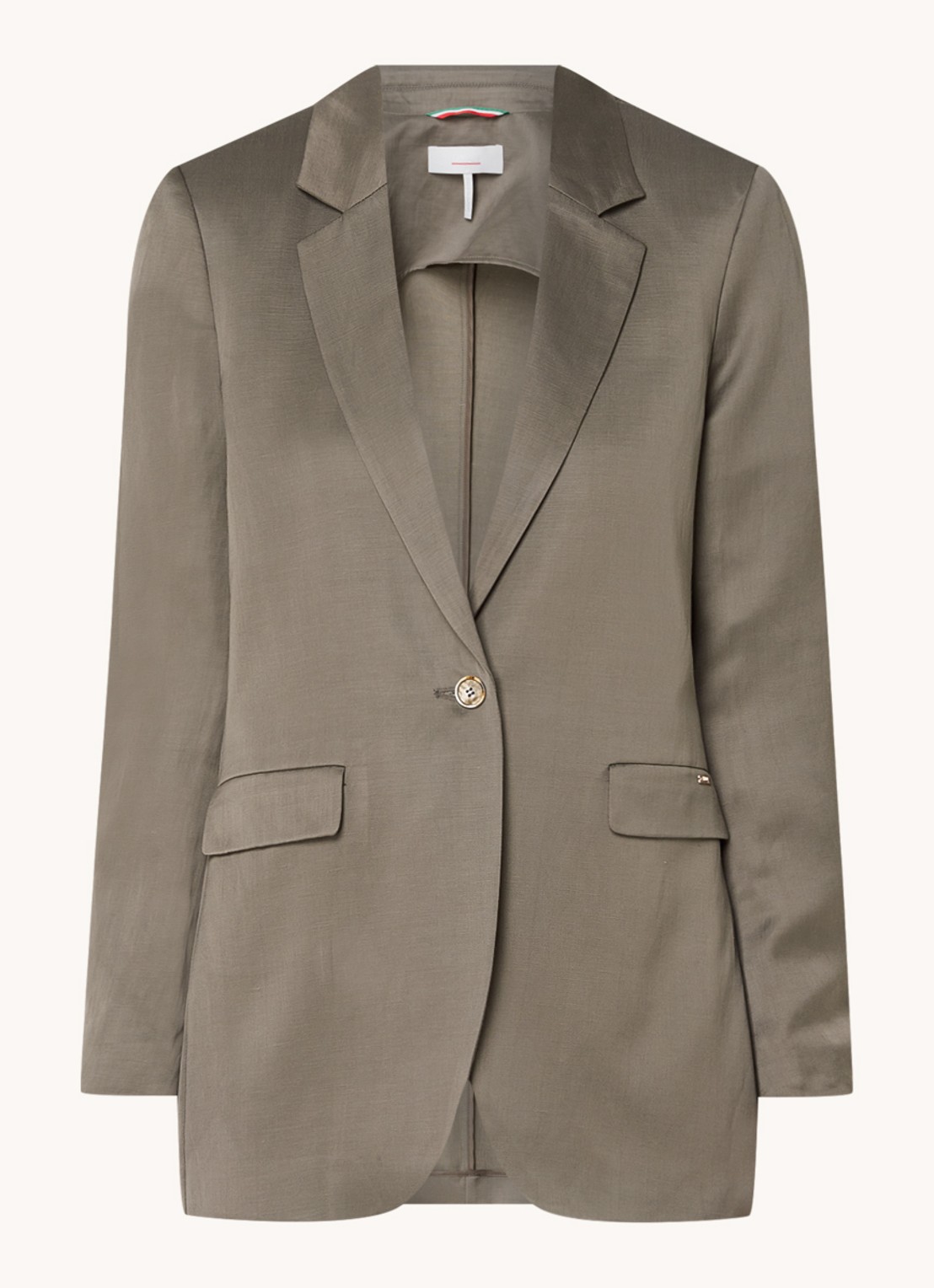 CINQUE Cilecco blazer in linnenblend met klepzakken - voorkant 3 donkergrijs