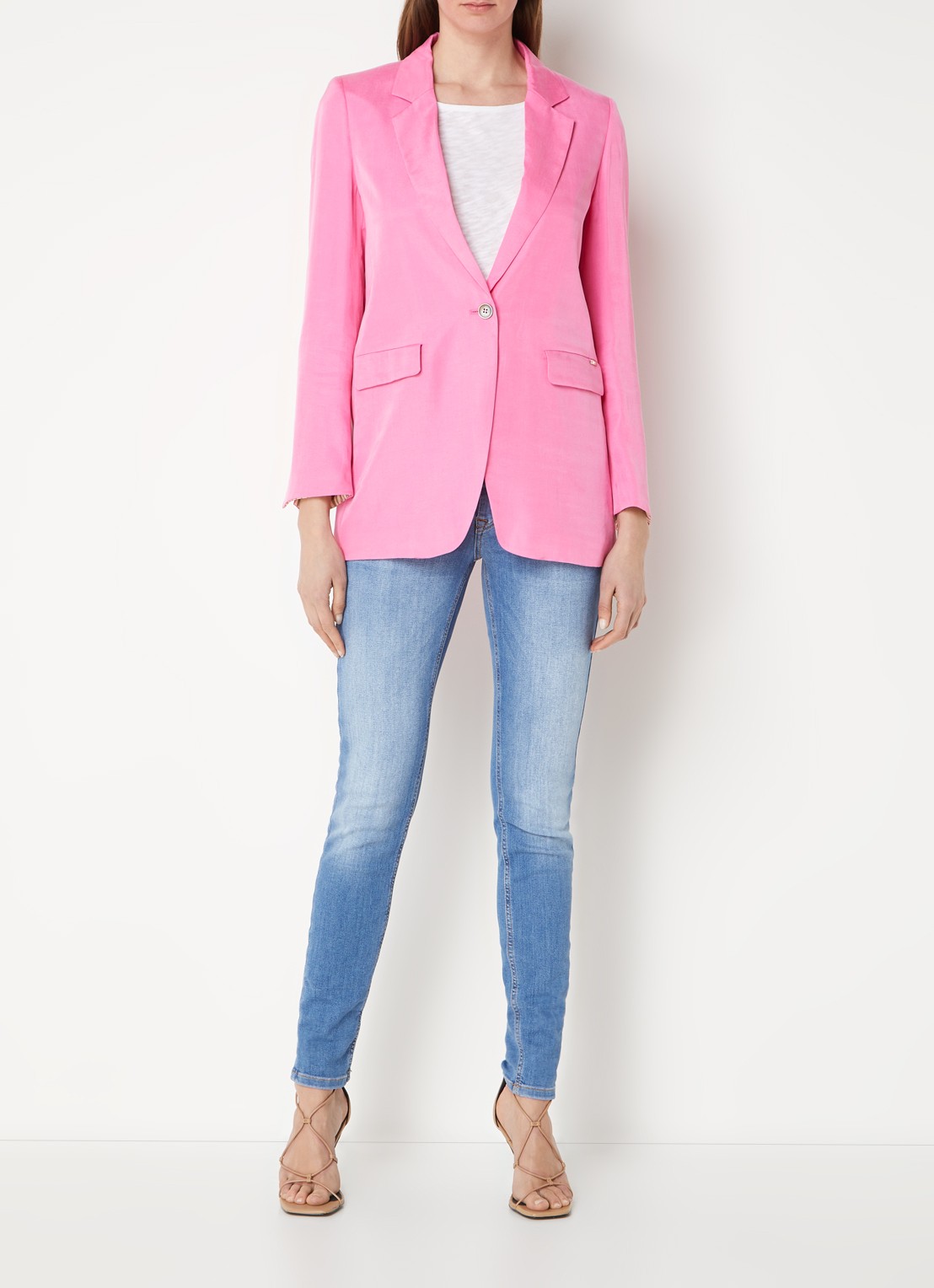 CINQUE Cilecco blazer  met schoudervulling en opgestikte zakken - voorkant 3 roze