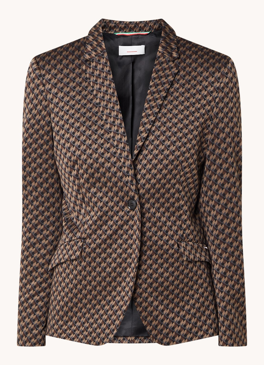Cinque Cileon blazer met schoudervulling en print - voorkant 2 bruin