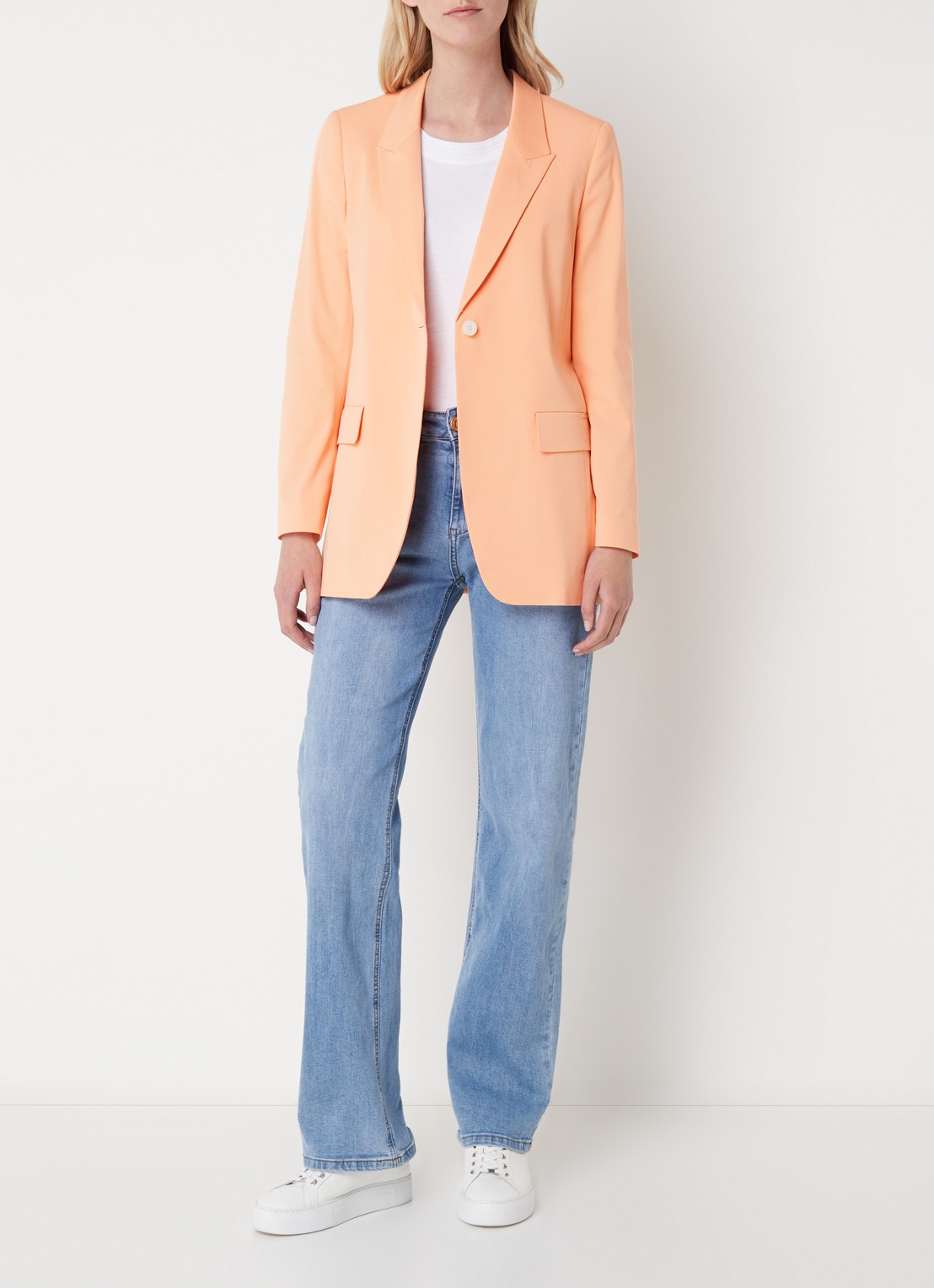 CINQUE Cilisa blazer  met klepzakken - voorkant 4 lichtoranje