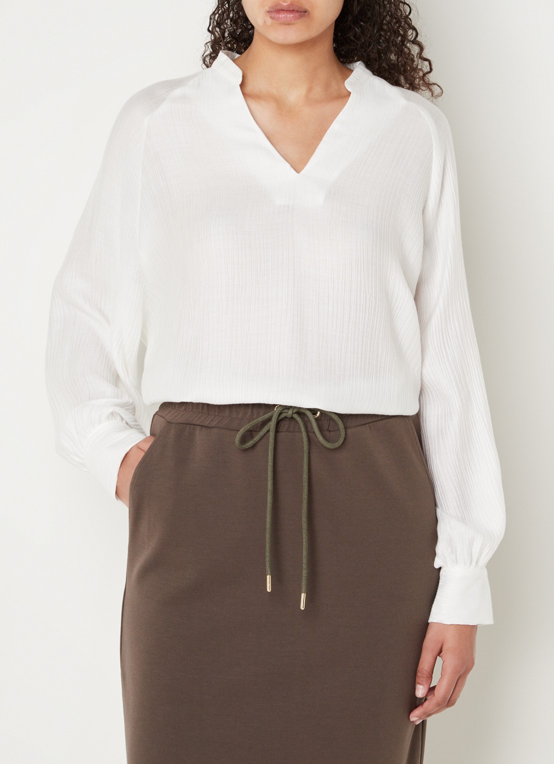 CINQUE Cipalmino oversized tuniek  met structuur - detail 4 wit