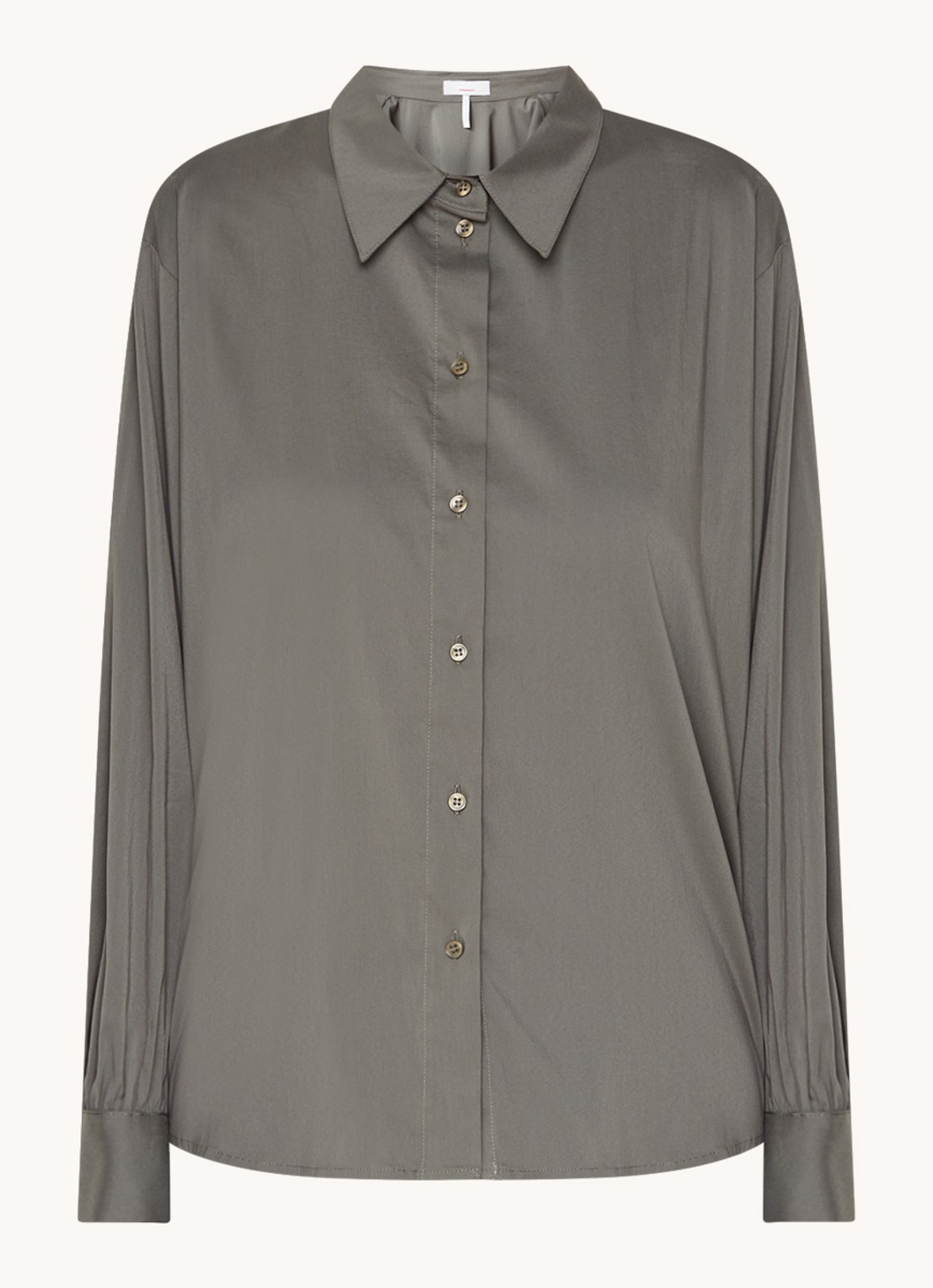 Cinque Cipalmona blouse met ballonmouw - voorkant olijfgroen