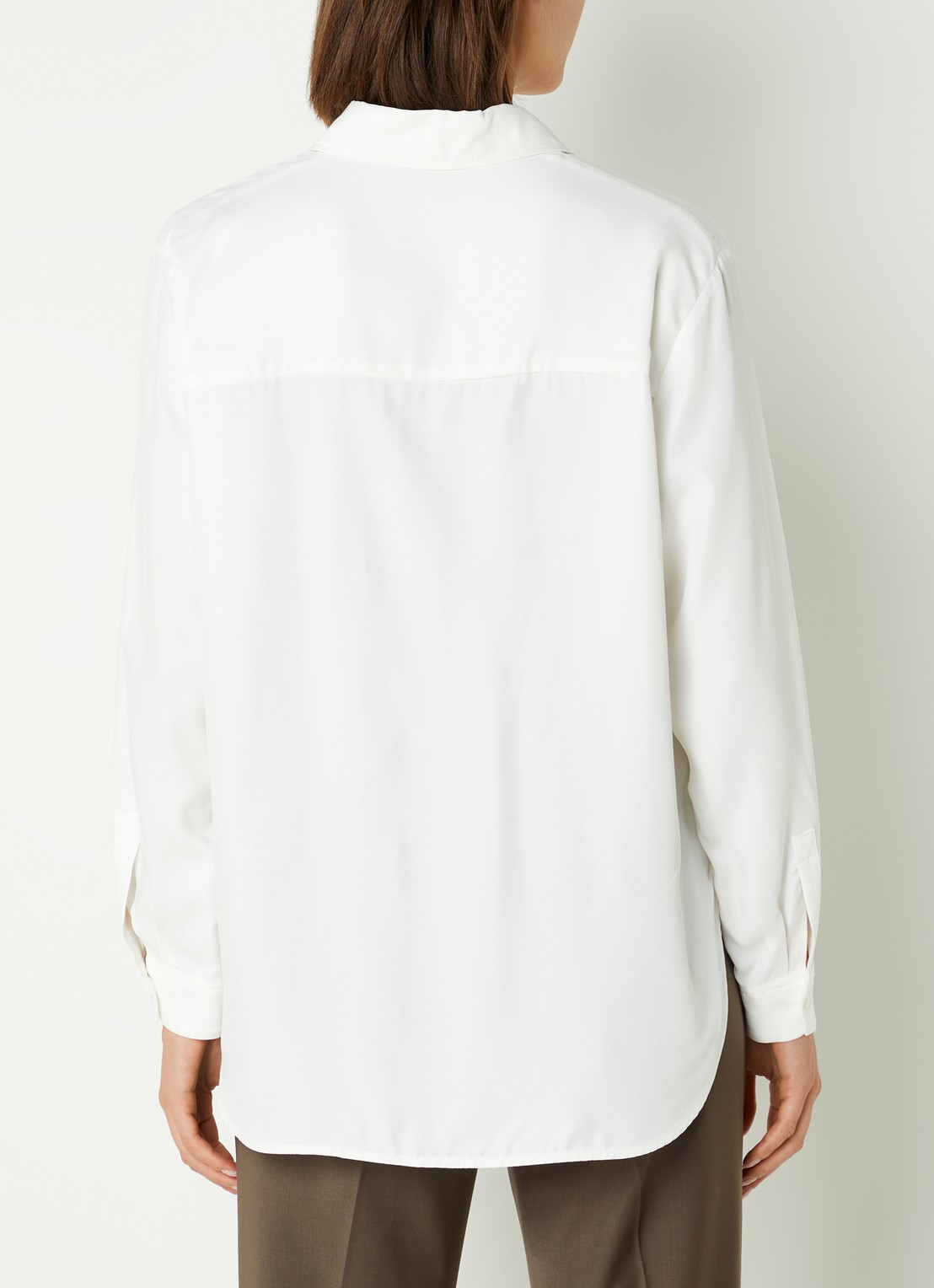 Cinque Ciparis blouse van satijn  - achterkant 4 wit