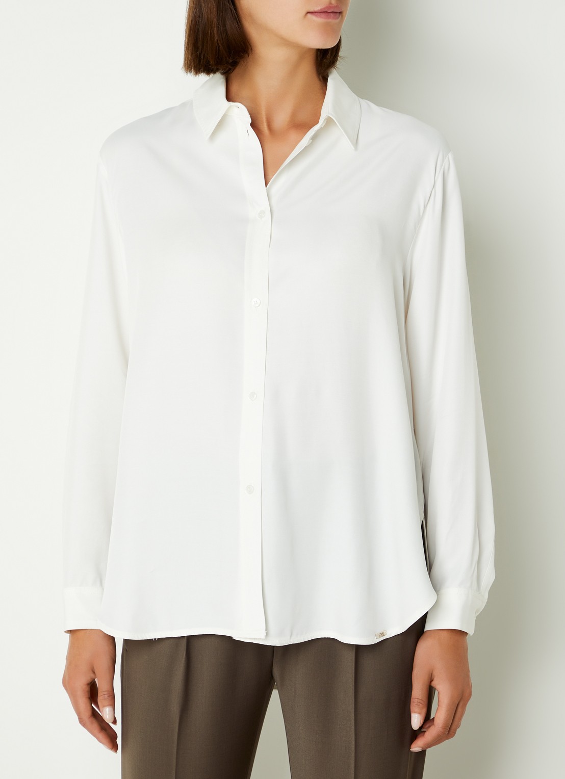 Cinque Ciparis blouse van satijn  - detail 3 wit
