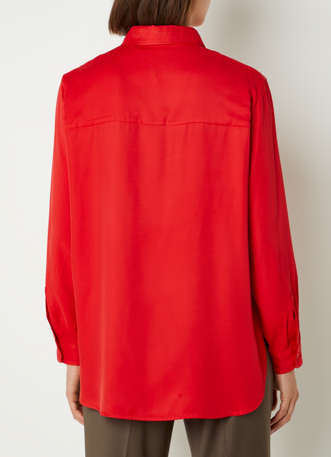 Cinque Ciparis blouse van satijn  - achterkant 2 rood