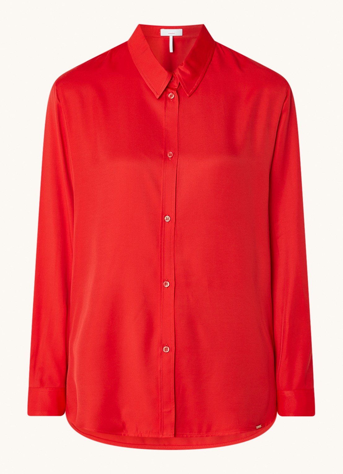 Cinque Ciparis blouse van satijn  - voorkant 3 rood