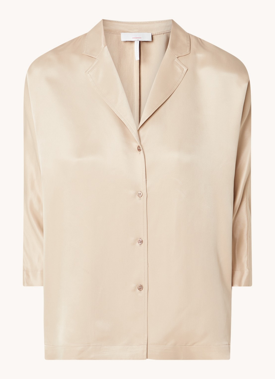 CINQUE Cipasta blouse  met glanzende finish - voorkant 2 donkerbeige