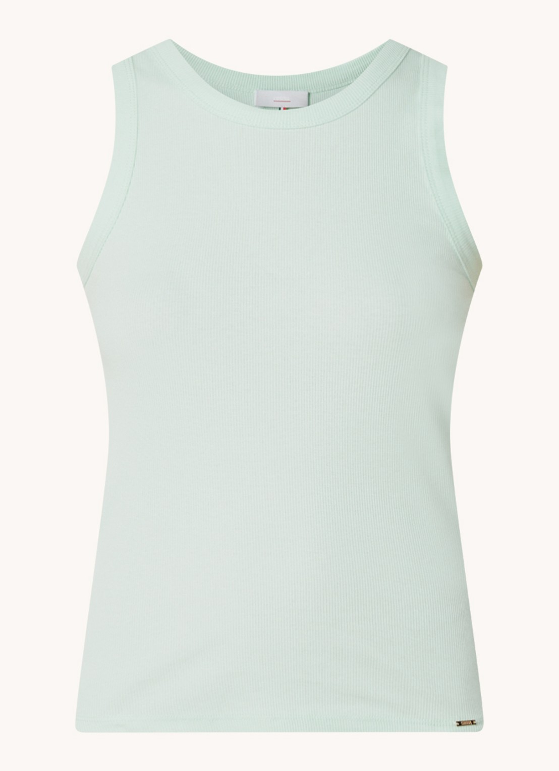 CINQUE Ciria tanktop met ribstructuur en ronde hals - voorkant 2 mosgroen
