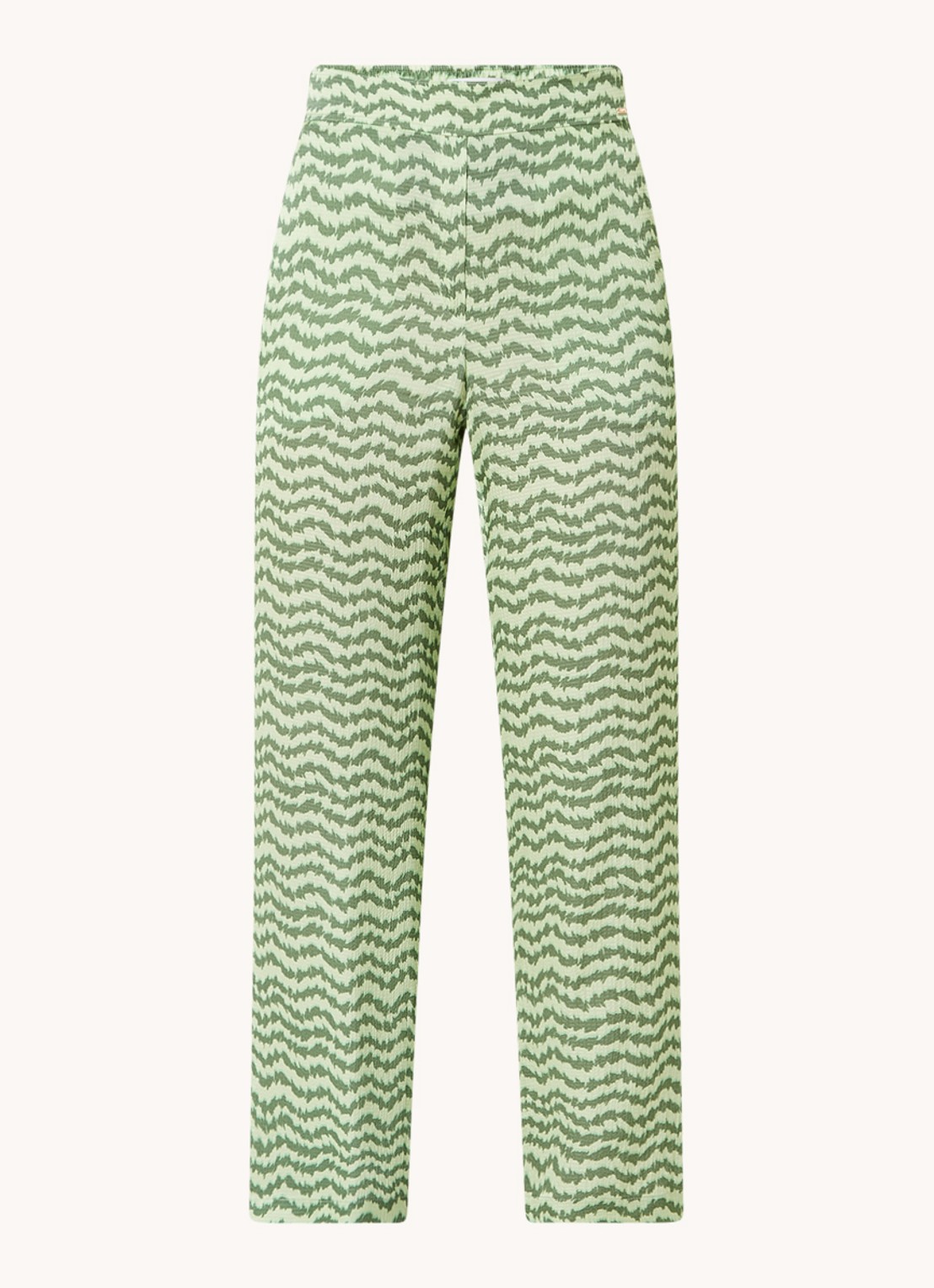 CINQUE Cisleep high waist loose fit palazzobroek met print - voorkant 4 groen