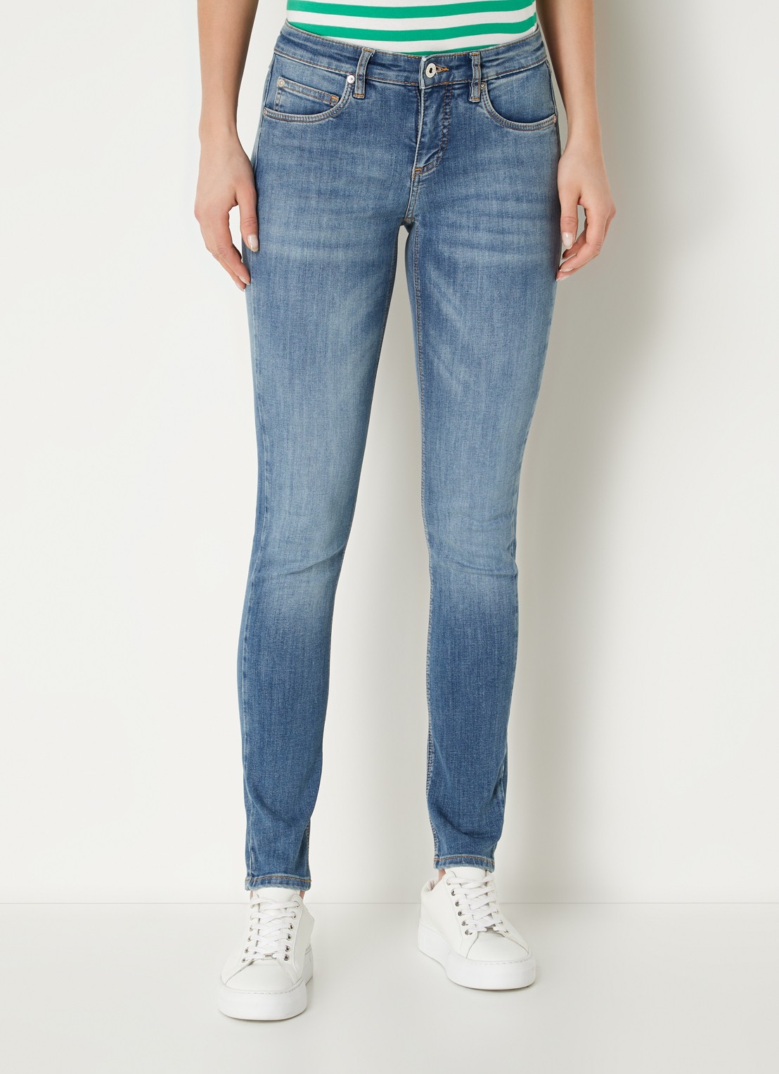 CINQUE Cisun mid waist skinny jeans in gekleurde wassing  - detail 3 indigo