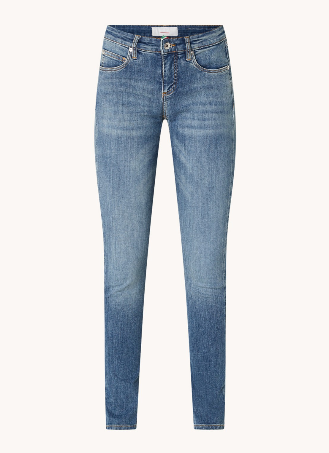 CINQUE Cisun mid waist skinny jeans in gekleurde wassing  - voorkant indigo