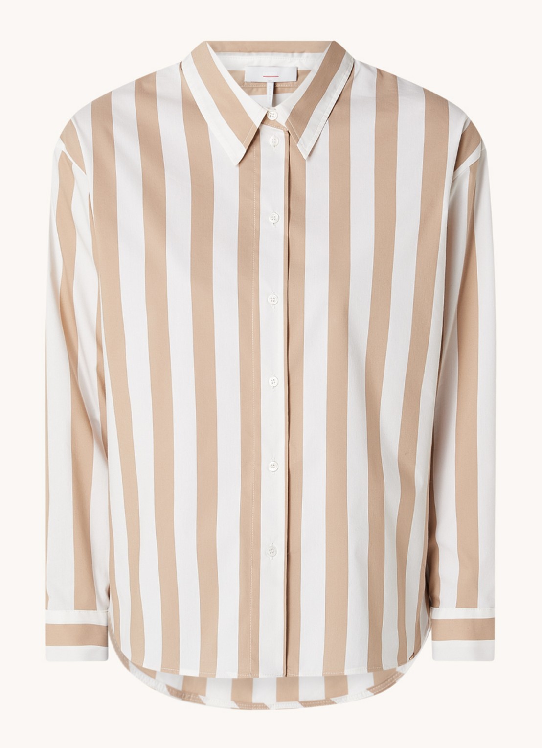 CINQUE Citarina blouse met streepprint  - voorkant 2 zand