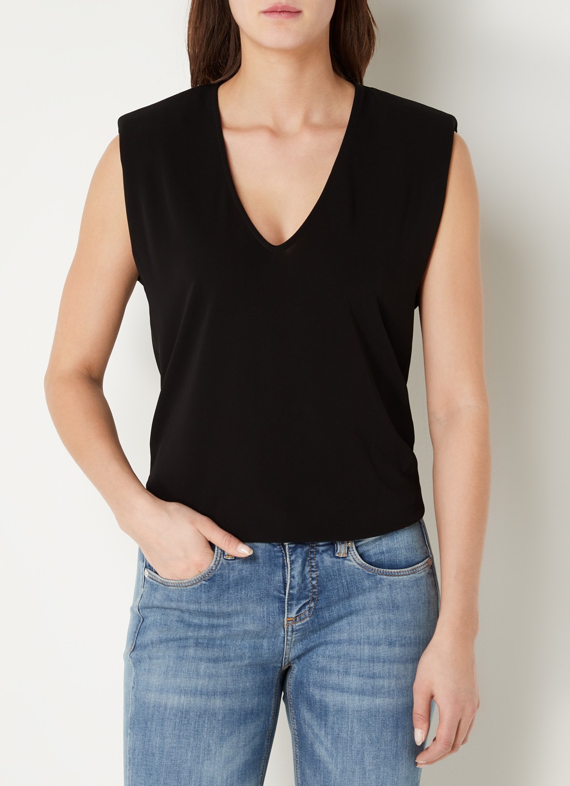 CINQUE Citever mouwloze top met schoudervulling - detail 4 zwart